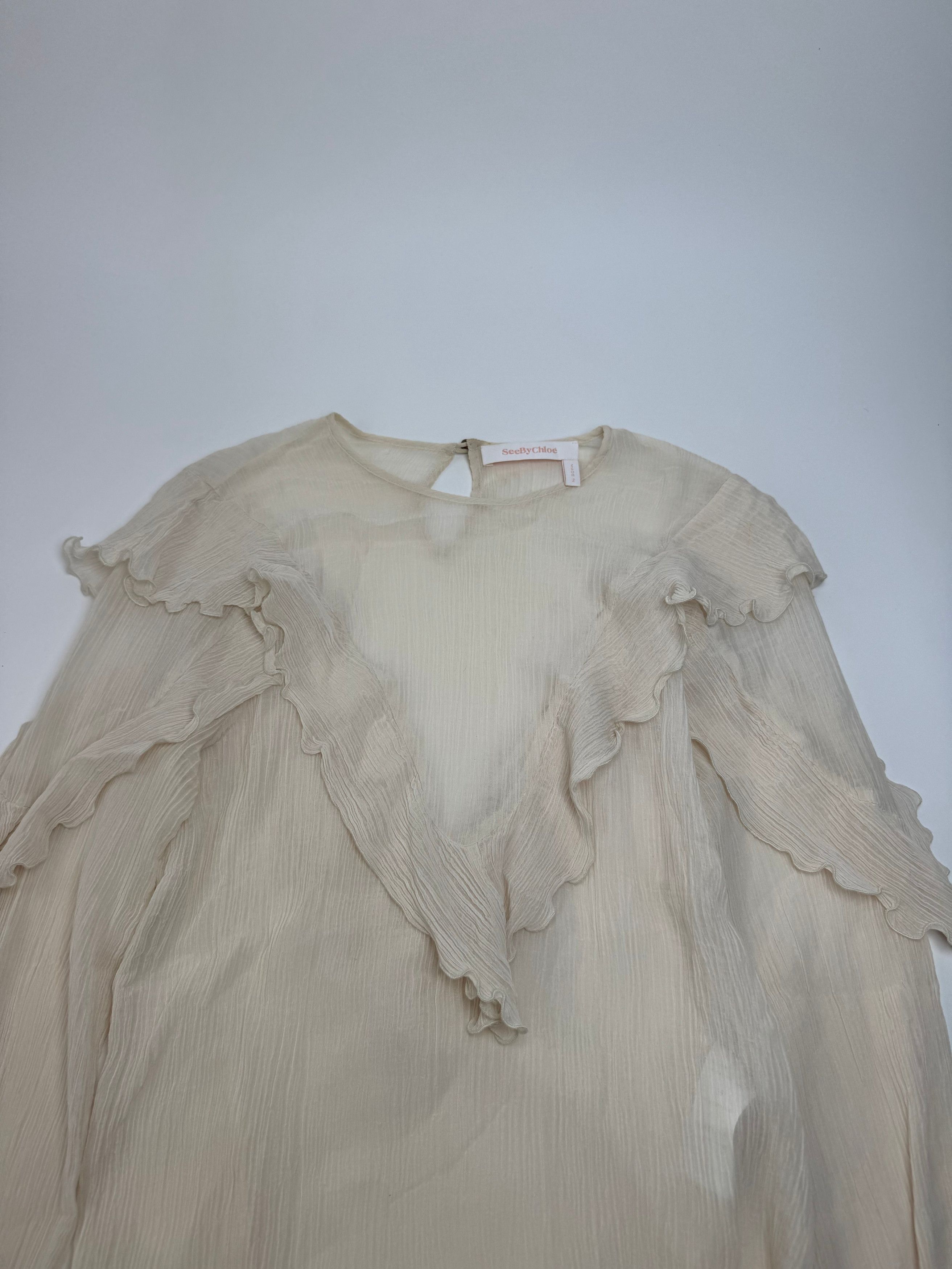 Chloe Vintage Silk Top White 36/S Size S / US 4 / IT 40 - 7 Thumbnail