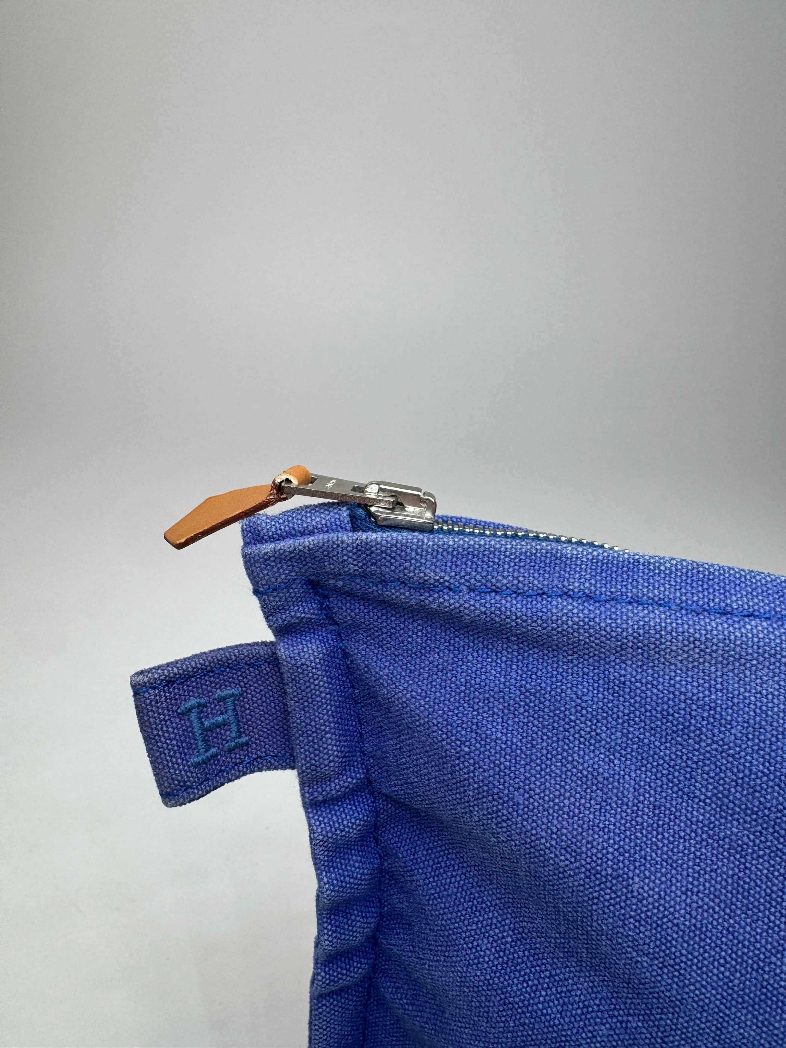 Other Vintage Hermes Canvas Clutch Cosmetic Bag Blue Size ONE SIZE - 7 Thumbnail