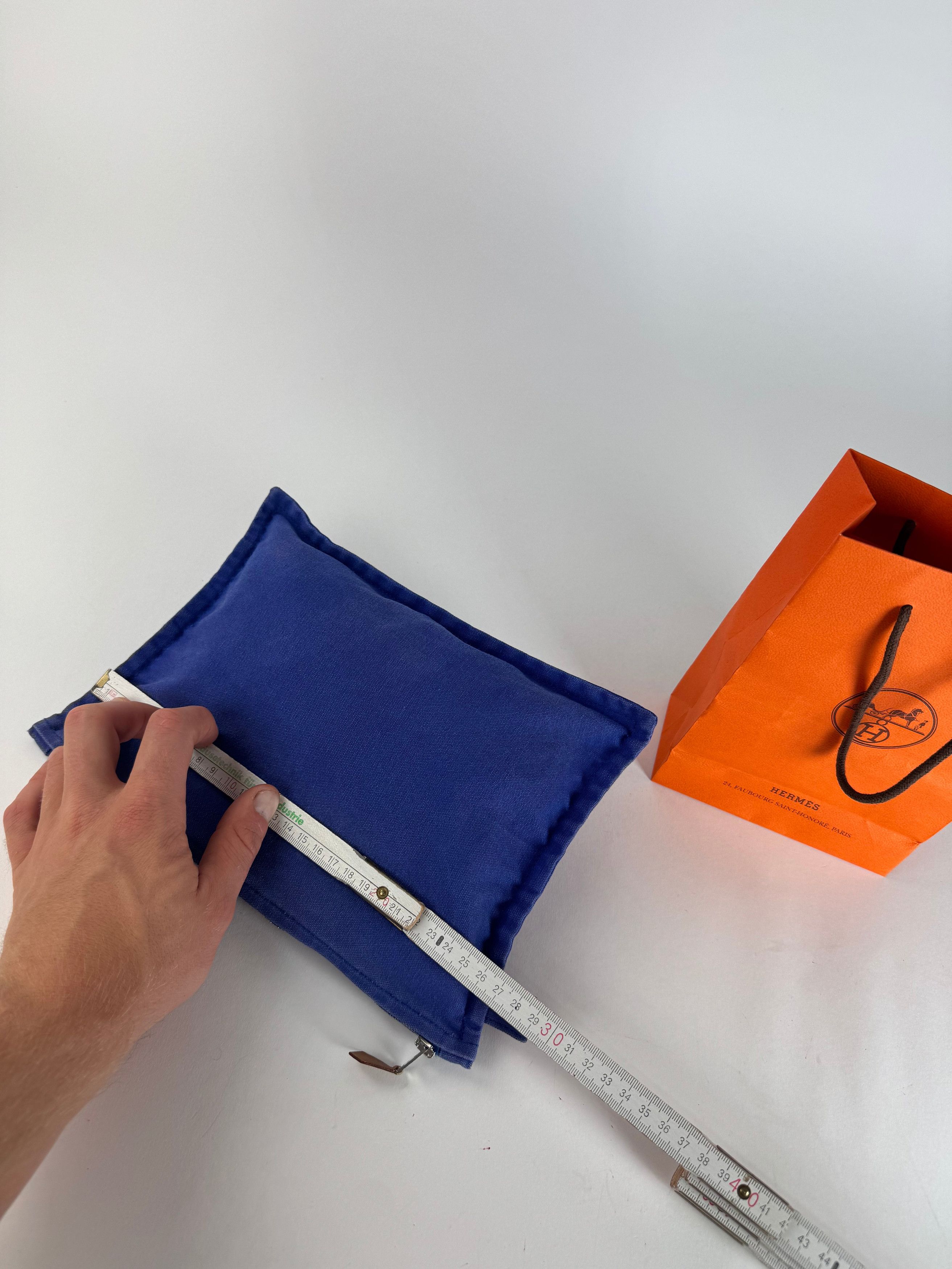 Other Vintage Hermes Canvas Clutch Cosmetic Bag Blue Size ONE SIZE - 10 Thumbnail