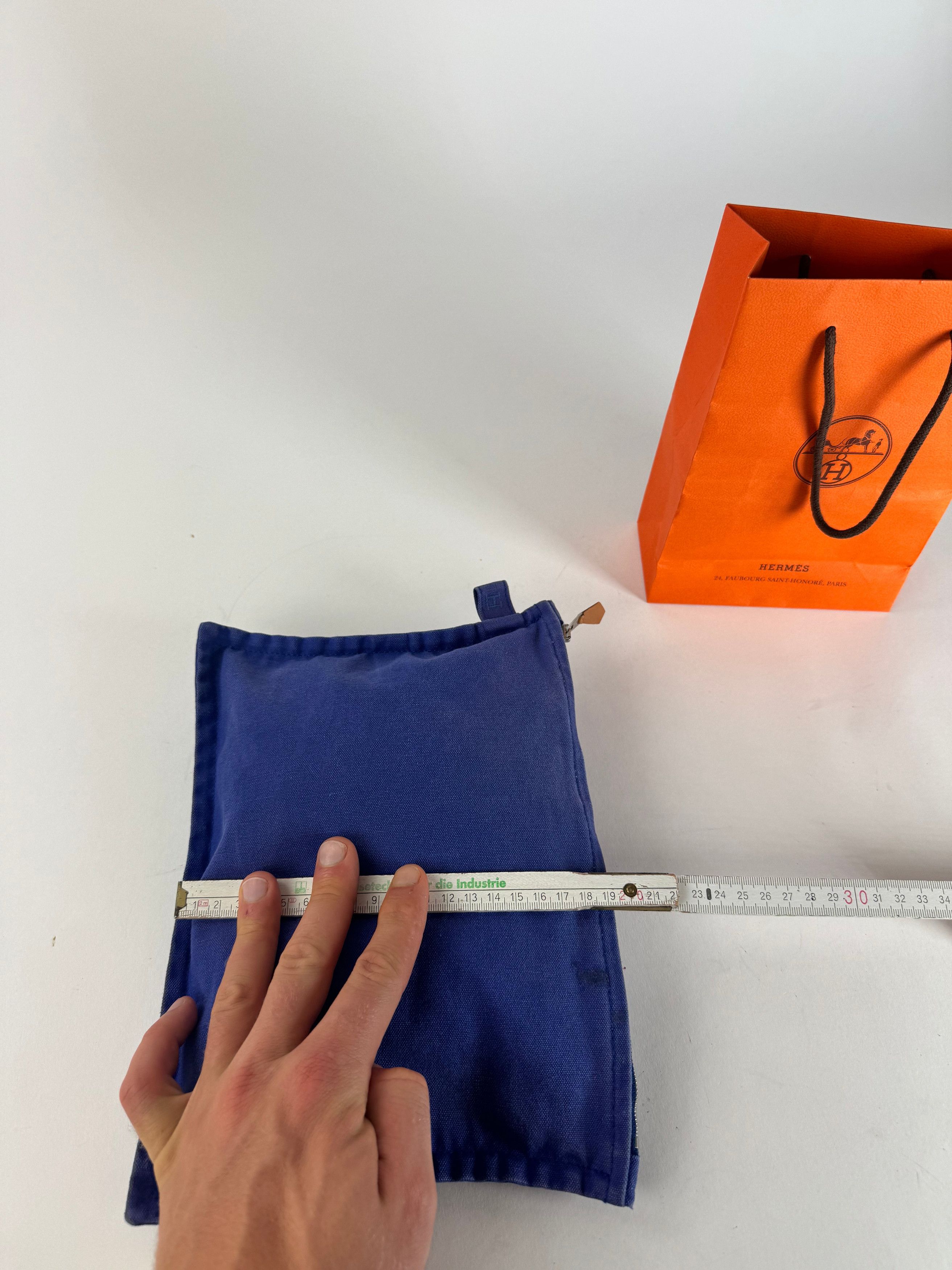 Other Vintage Hermes Canvas Clutch Cosmetic Bag Blue Size ONE SIZE - 11 Thumbnail