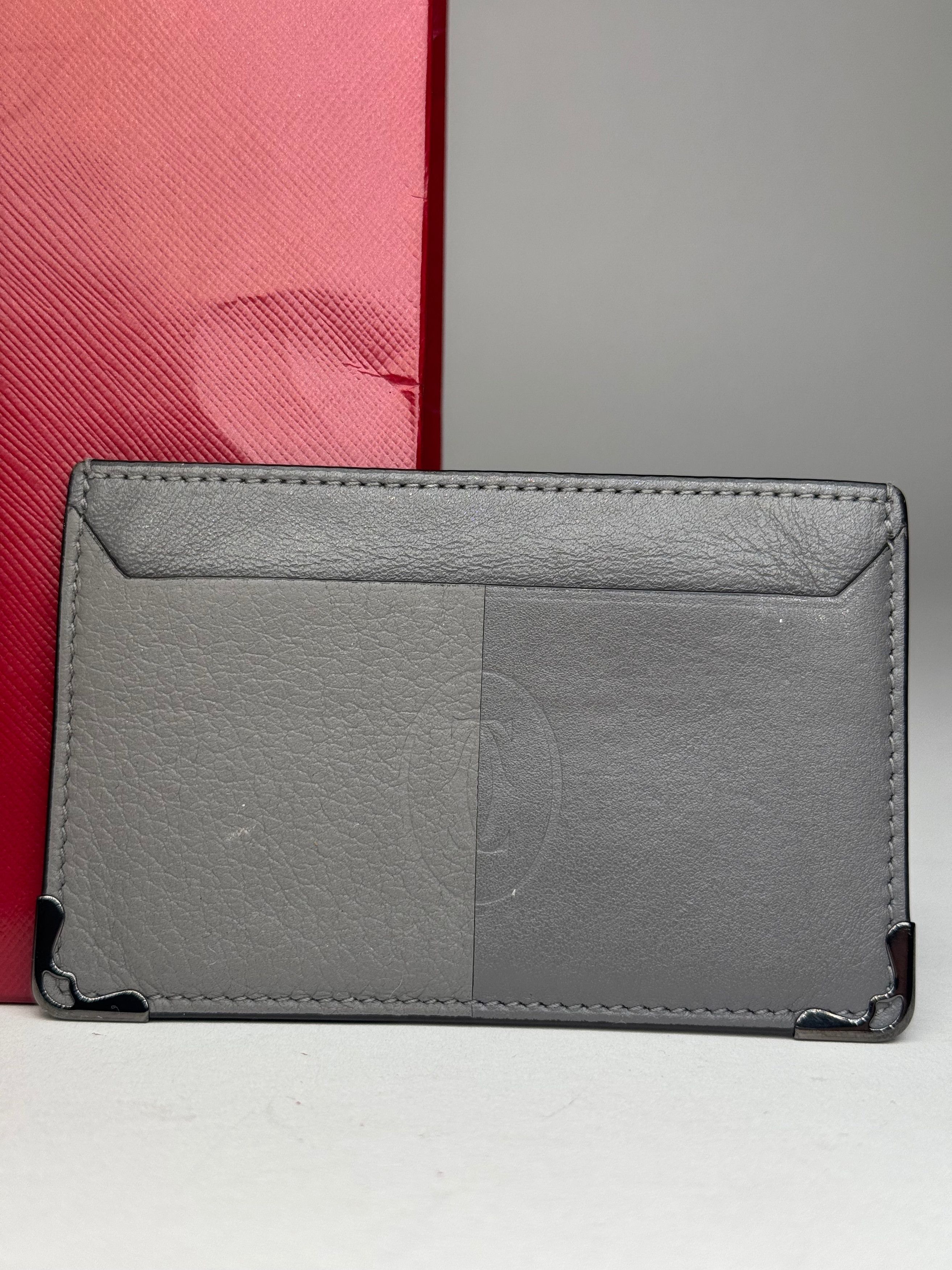 Cartier Vintage Leather Logo Card Holder Grey Size ONE SIZE - 10 Thumbnail