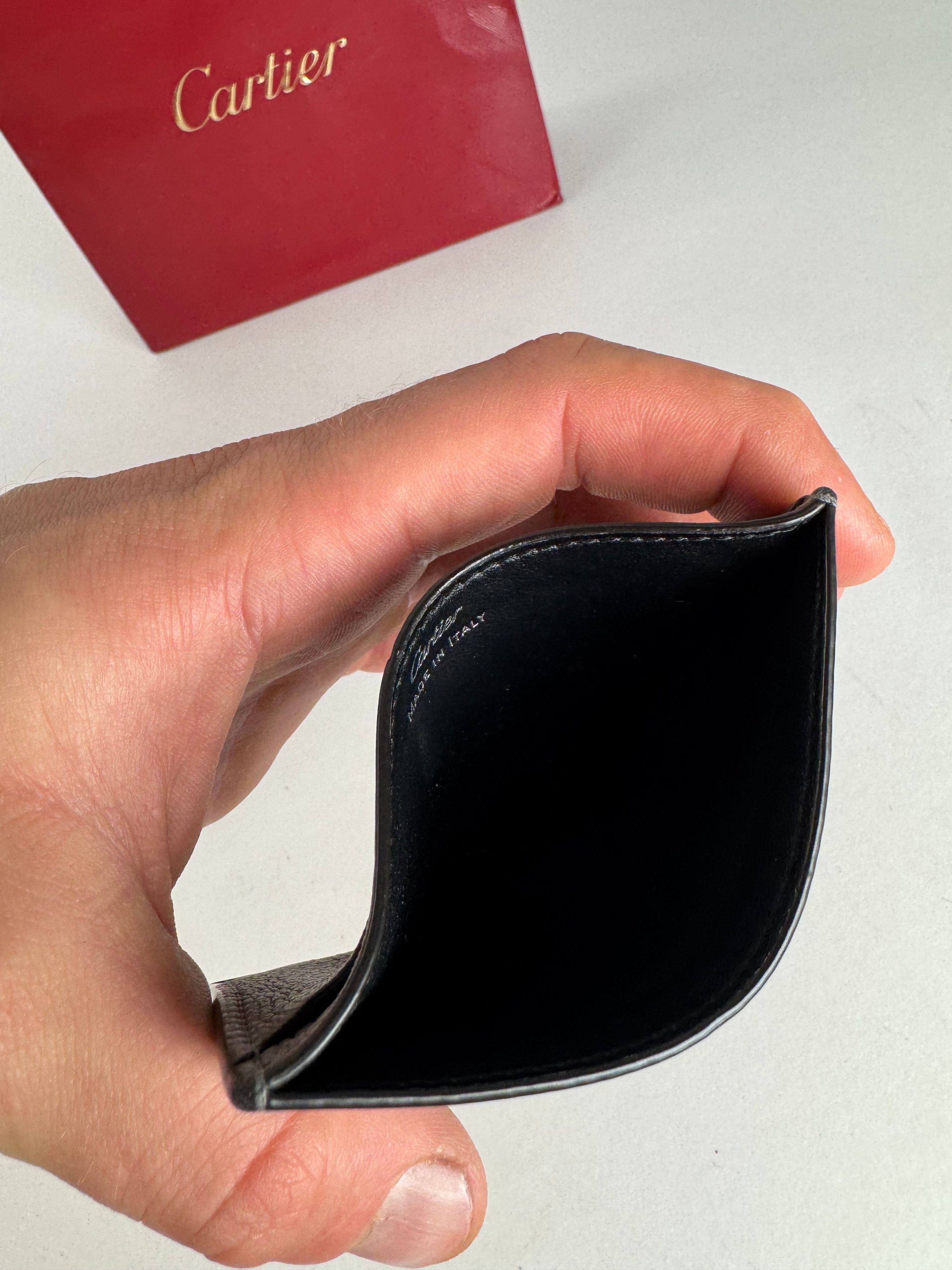 Cartier Vintage Leather Logo Card Holder Grey Size ONE SIZE - 6 Thumbnail