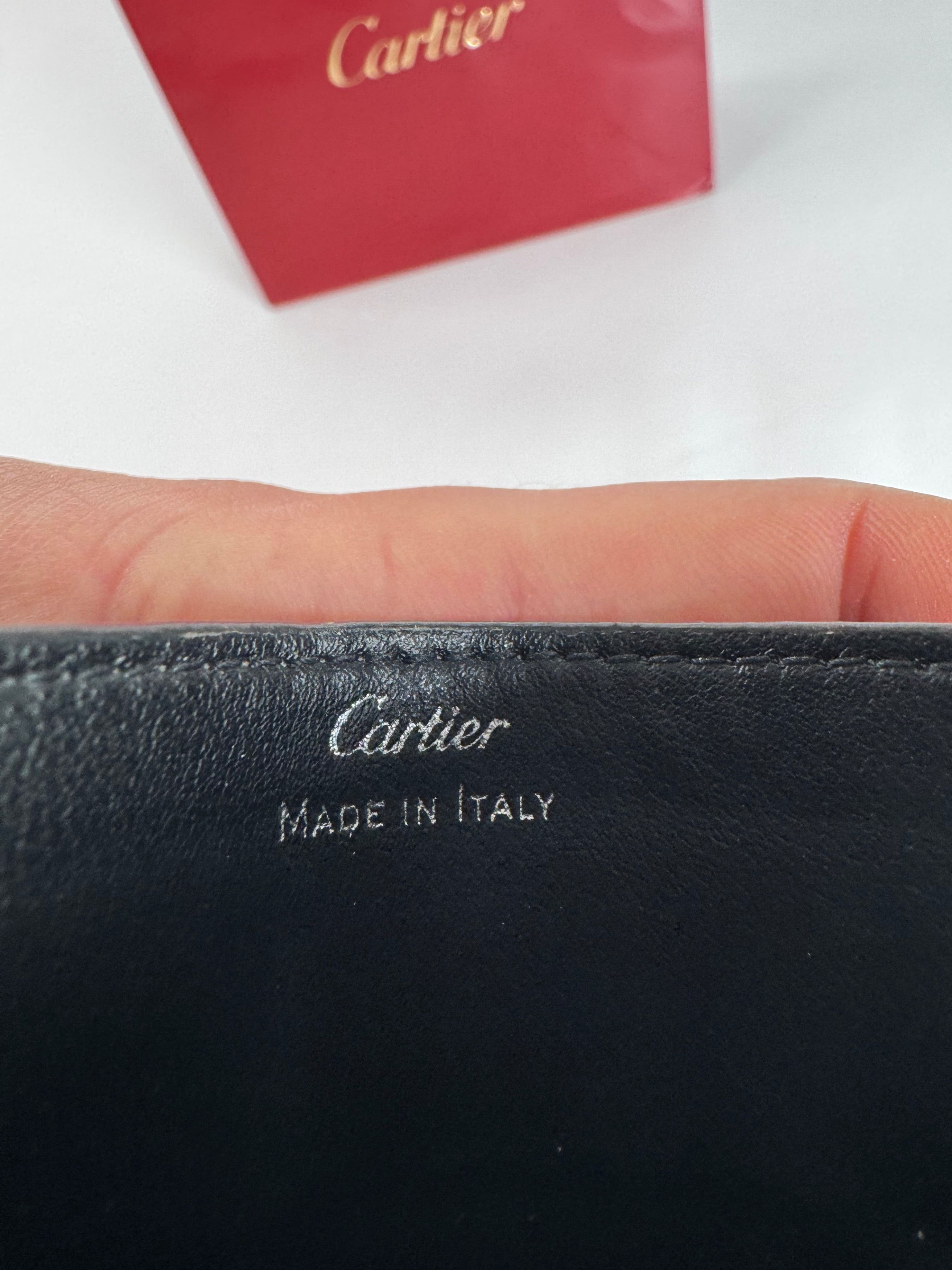 Cartier Vintage Leather Logo Card Holder Grey Size ONE SIZE - 7 Thumbnail