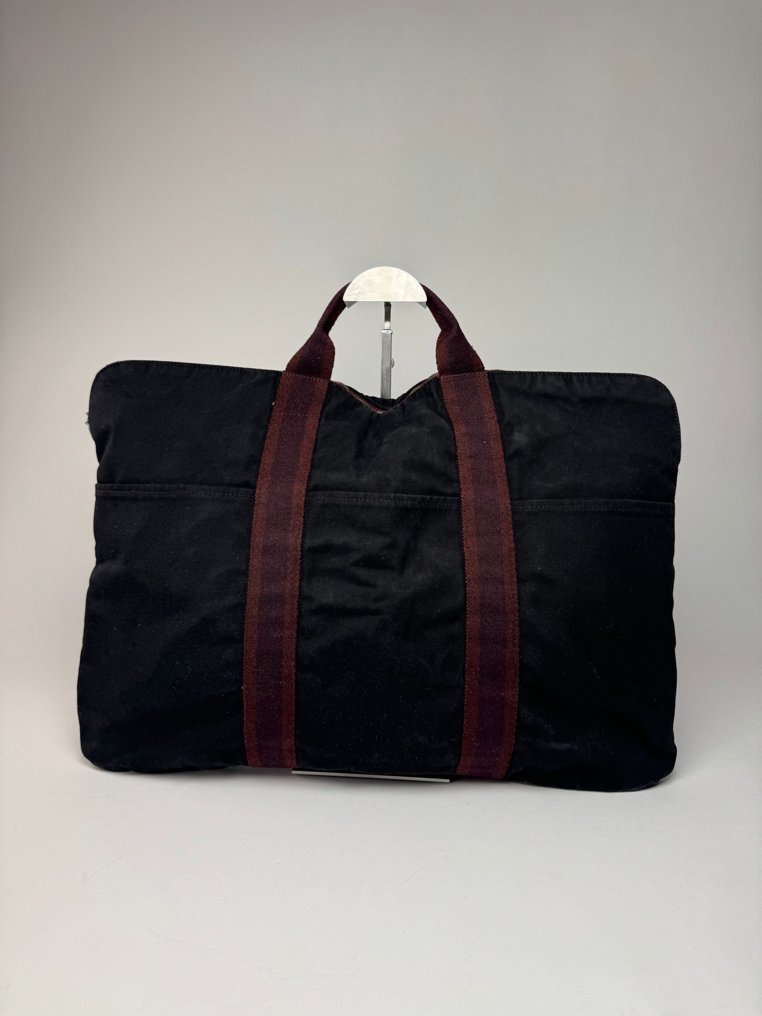 Other Vintage Hermes Canvas Handbag Purple Red Size ONE SIZE - 14 Thumbnail