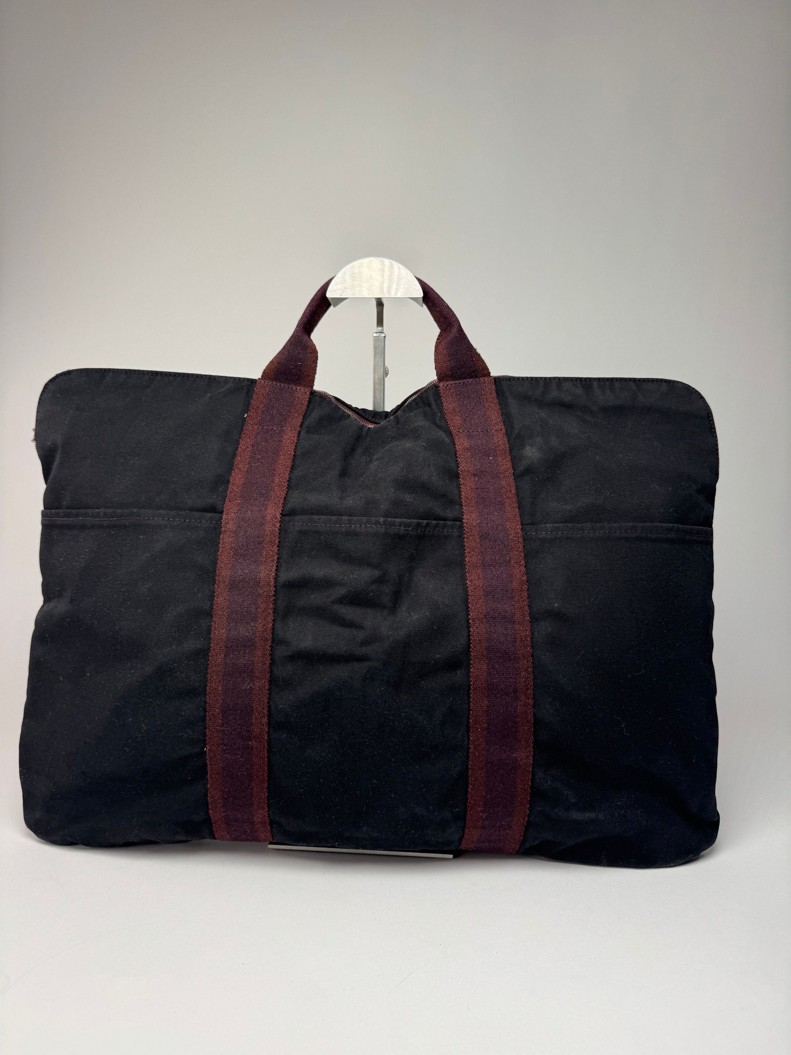 Other Vintage Hermes Canvas Handbag Purple Red Size ONE SIZE - 3 Thumbnail