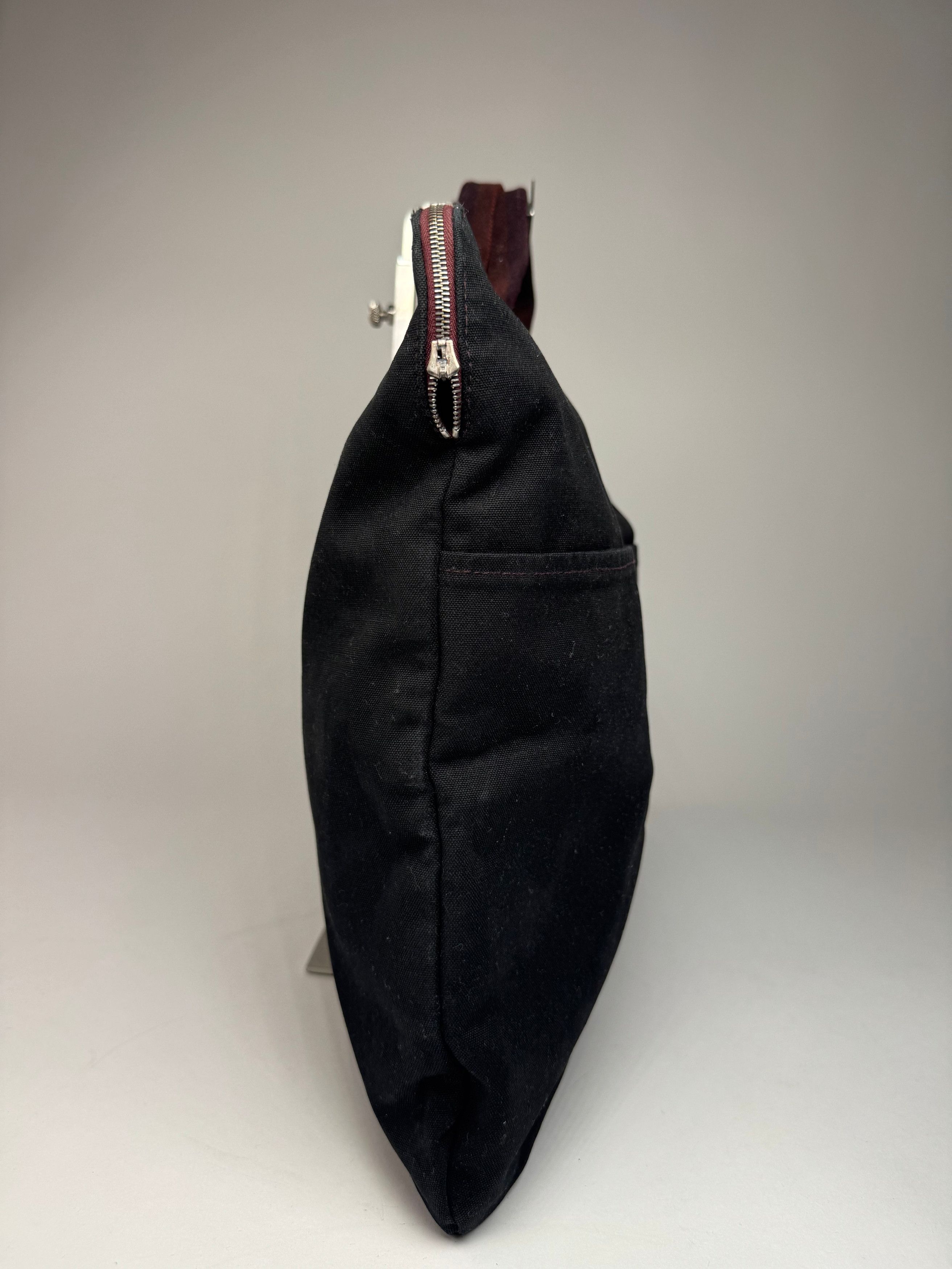 Other Vintage Hermes Canvas Handbag Purple Red Size ONE SIZE - 6 Thumbnail
