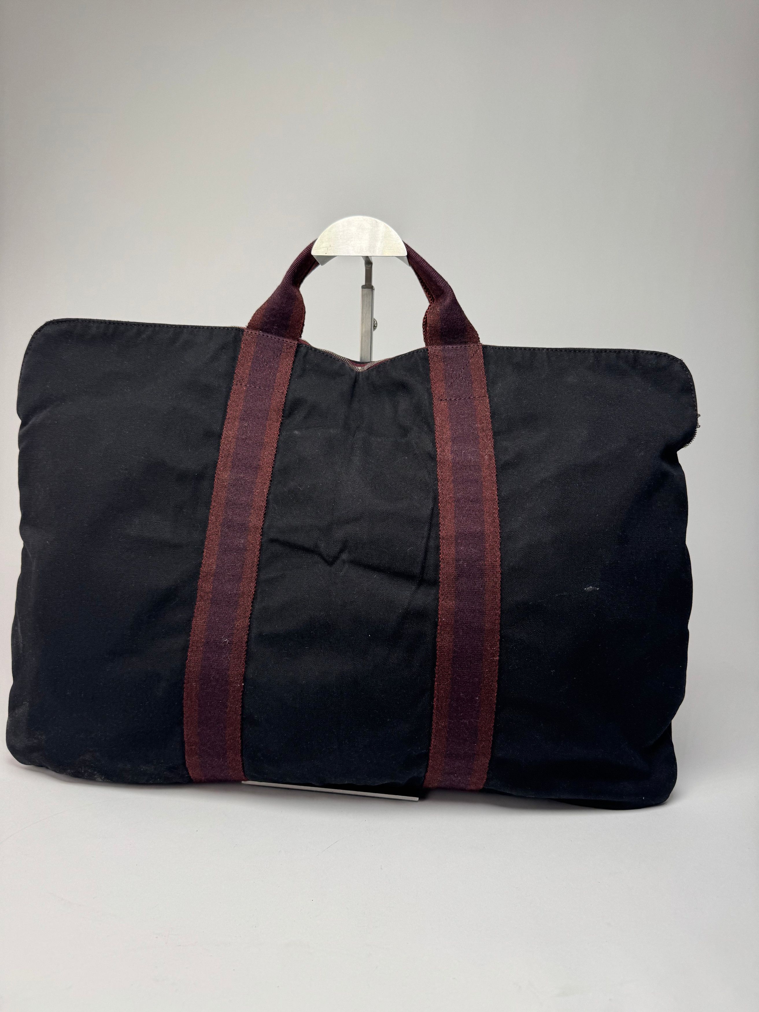 Other Vintage Hermes Canvas Handbag Purple Red Size ONE SIZE - 9 Thumbnail