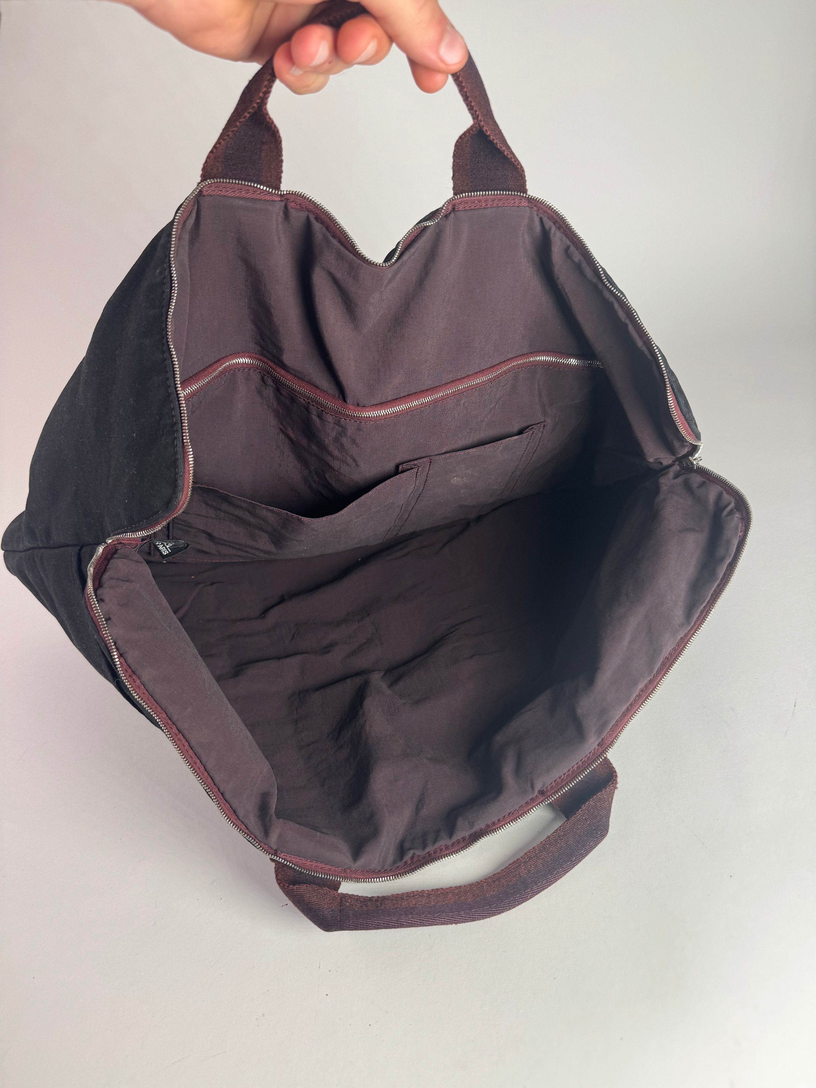 Other Vintage Hermes Canvas Handbag Purple Red Size ONE SIZE - 2 Thumbnail