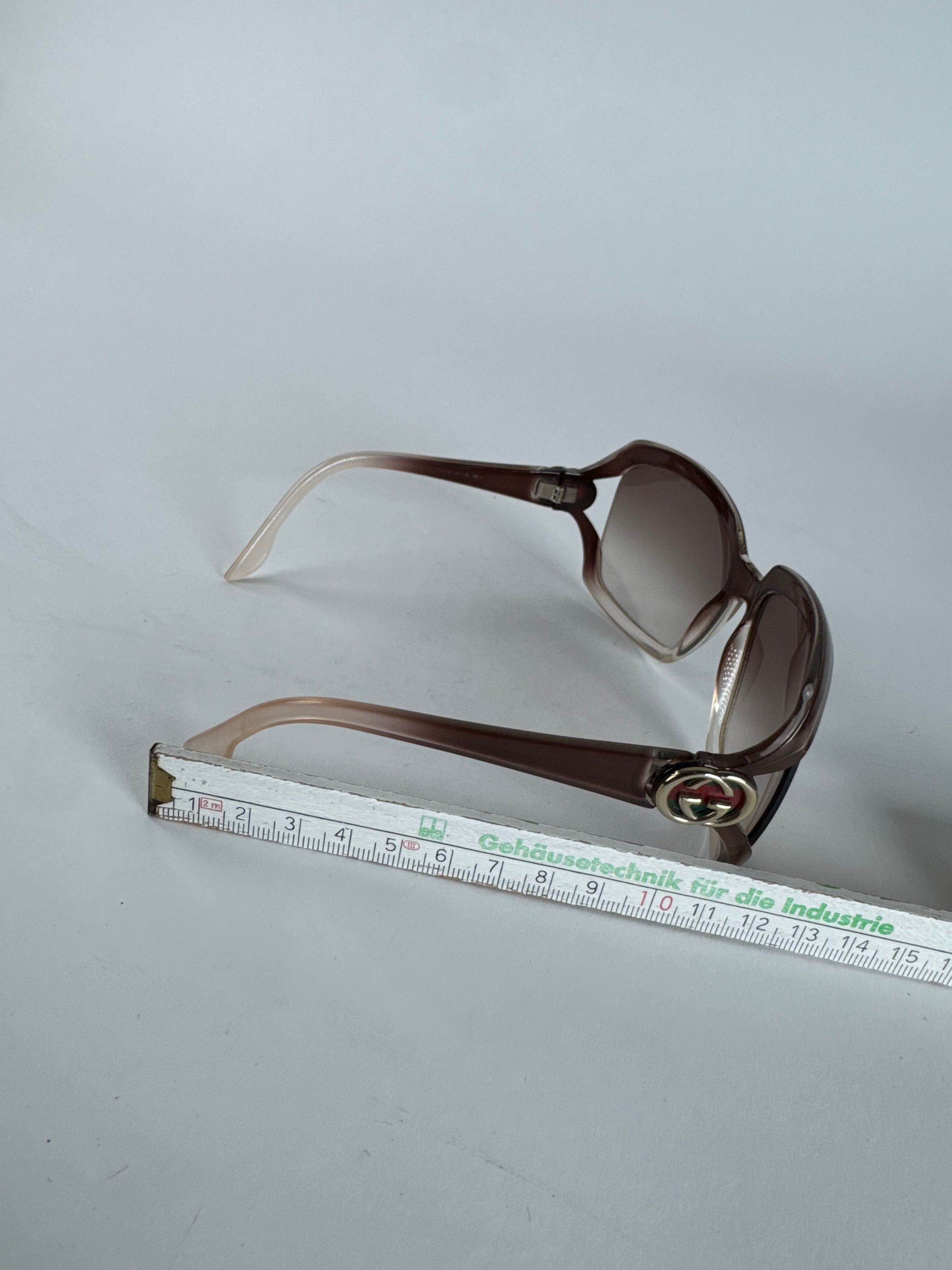 Gucci Vintage Overd Sunglasses Black Beige Size ONE SIZE - 9 Thumbnail