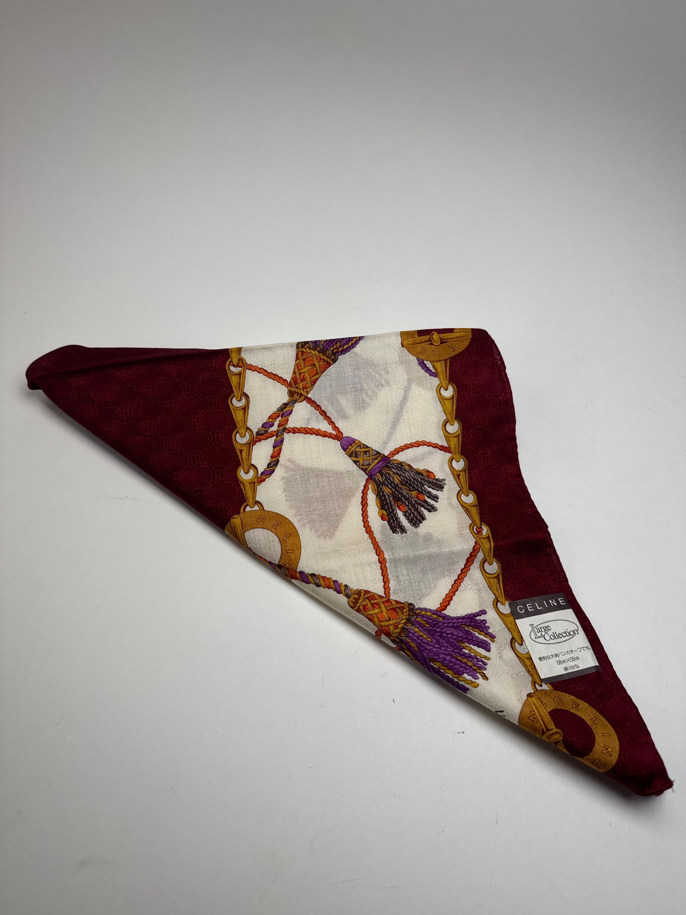 Celine Vintage Monogram Scarf purple white Size ONE SIZE - 9 Thumbnail