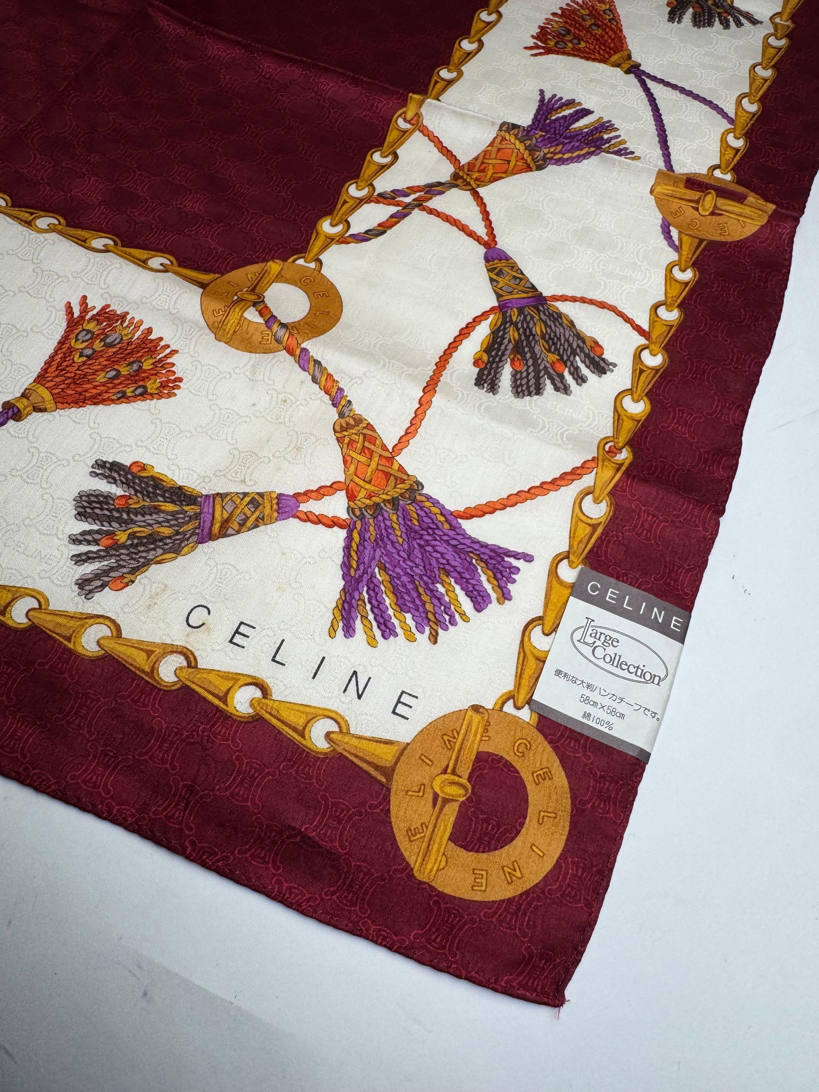 Celine Vintage Monogram Scarf purple white Size ONE SIZE - 3 Thumbnail
