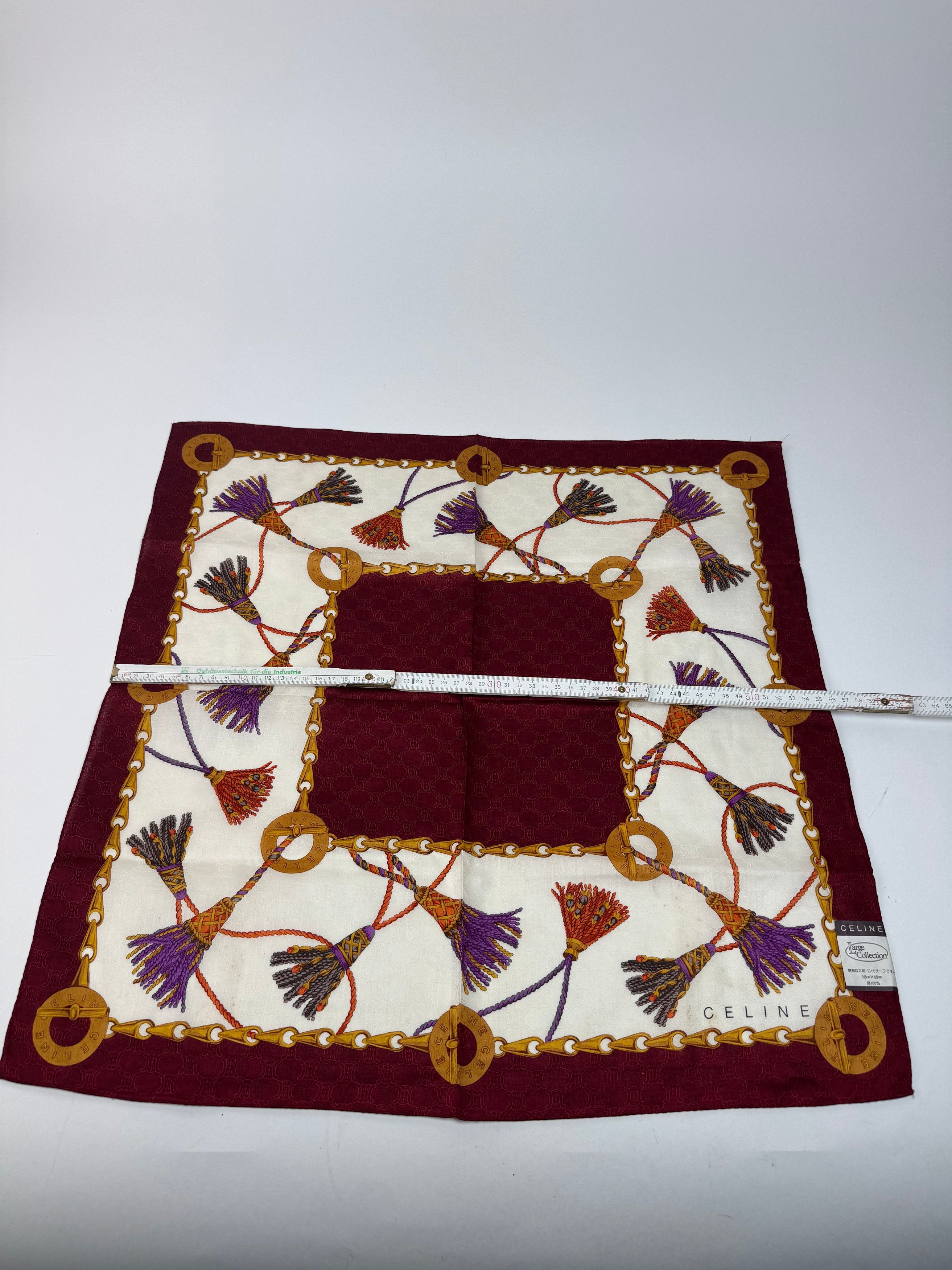 Celine Vintage Monogram Scarf purple white Size ONE SIZE - 8 Thumbnail