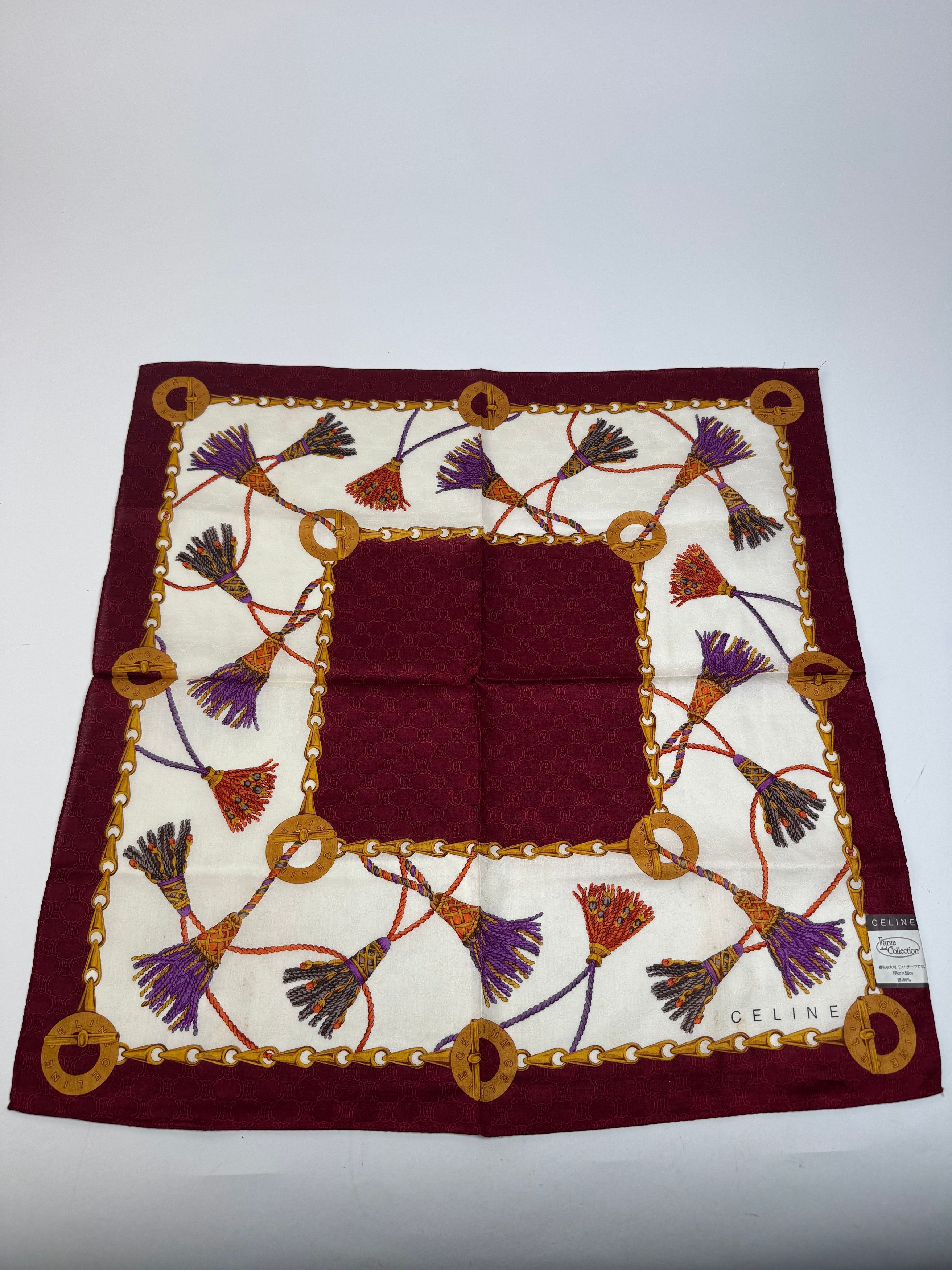 Celine Vintage Monogram Scarf purple white Size ONE SIZE - 5 Thumbnail