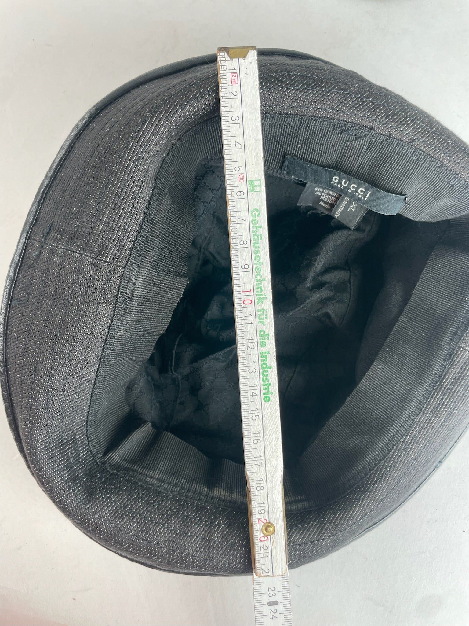 Gucci Vintage Polyester & Leather Bucket Hat Black Size ONE SIZE - 4 Thumbnail