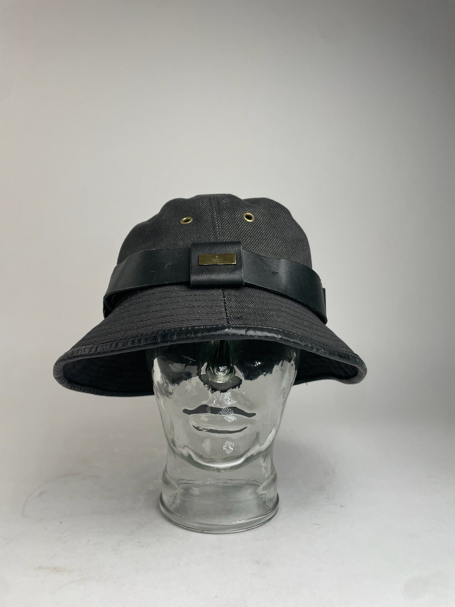 Gucci Vintage Polyester & Leather Bucket Hat Black Size ONE SIZE - 6 Thumbnail