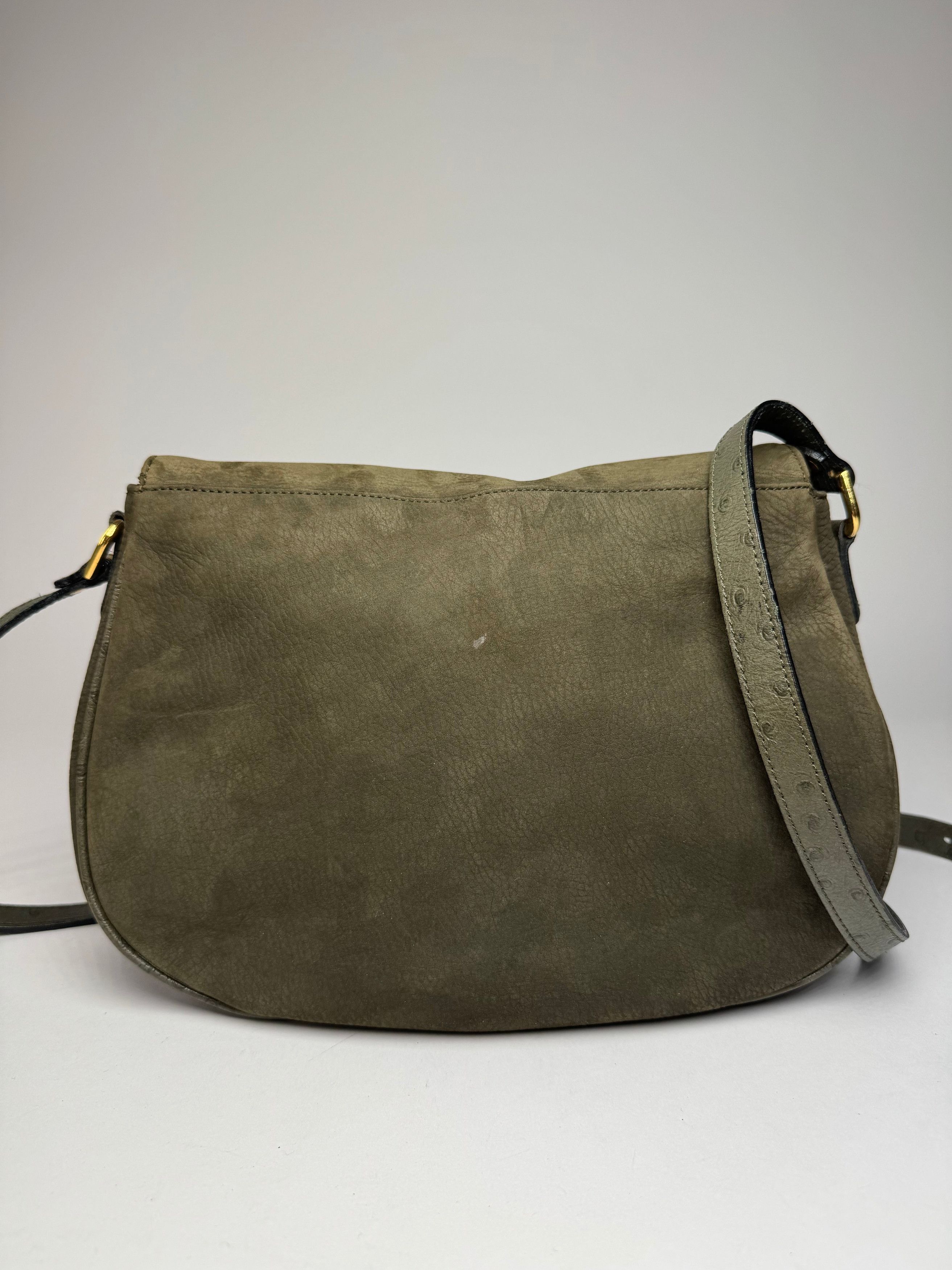 Courreges Vintage Suede Leather Shoulder / Crossbody Bag Khaki Size ONE SIZE - 14 Thumbnail