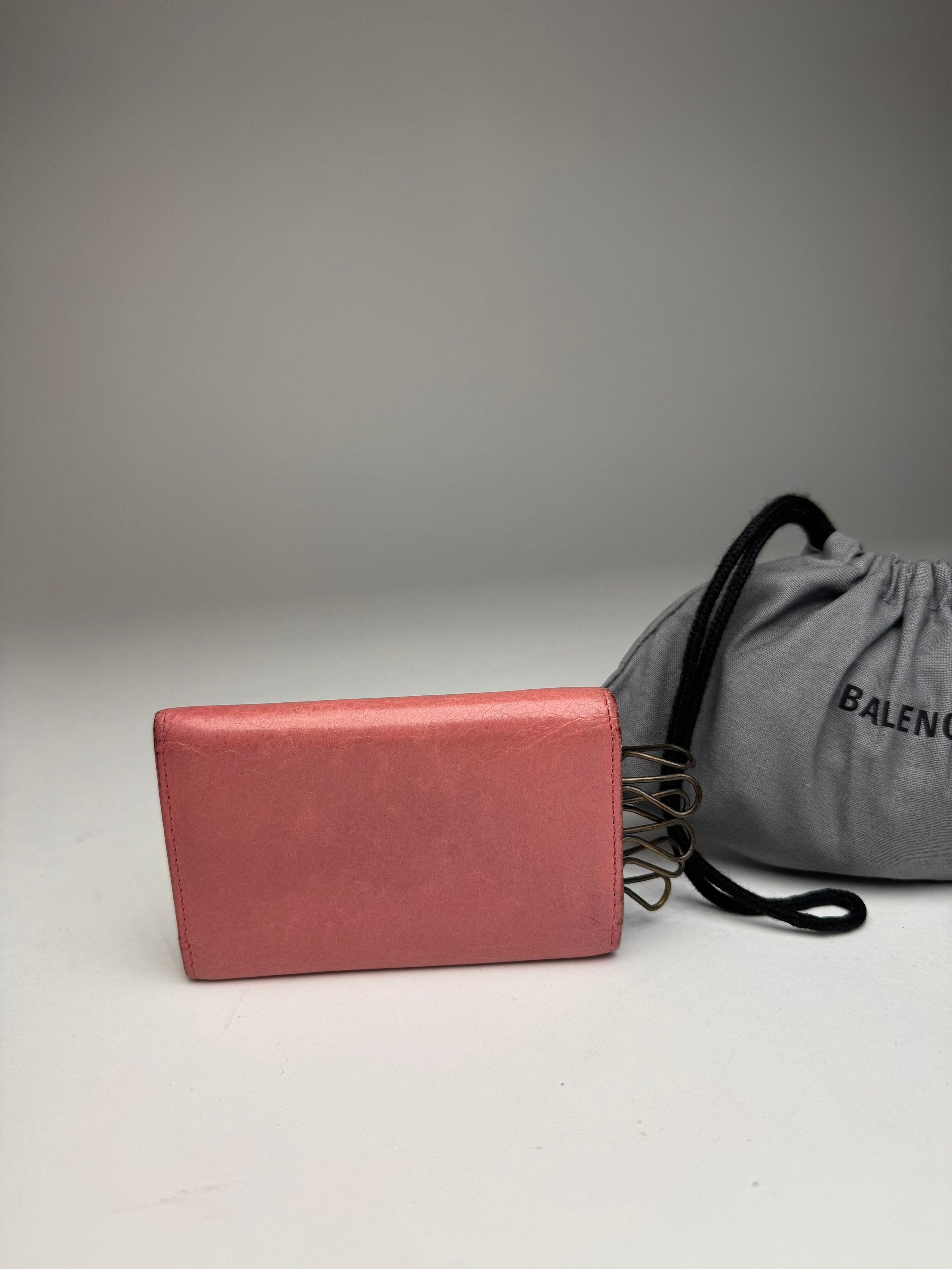 Balenciaga Vintage City Design Leather Key Holder Pink Size ONE SIZE - 11 Thumbnail