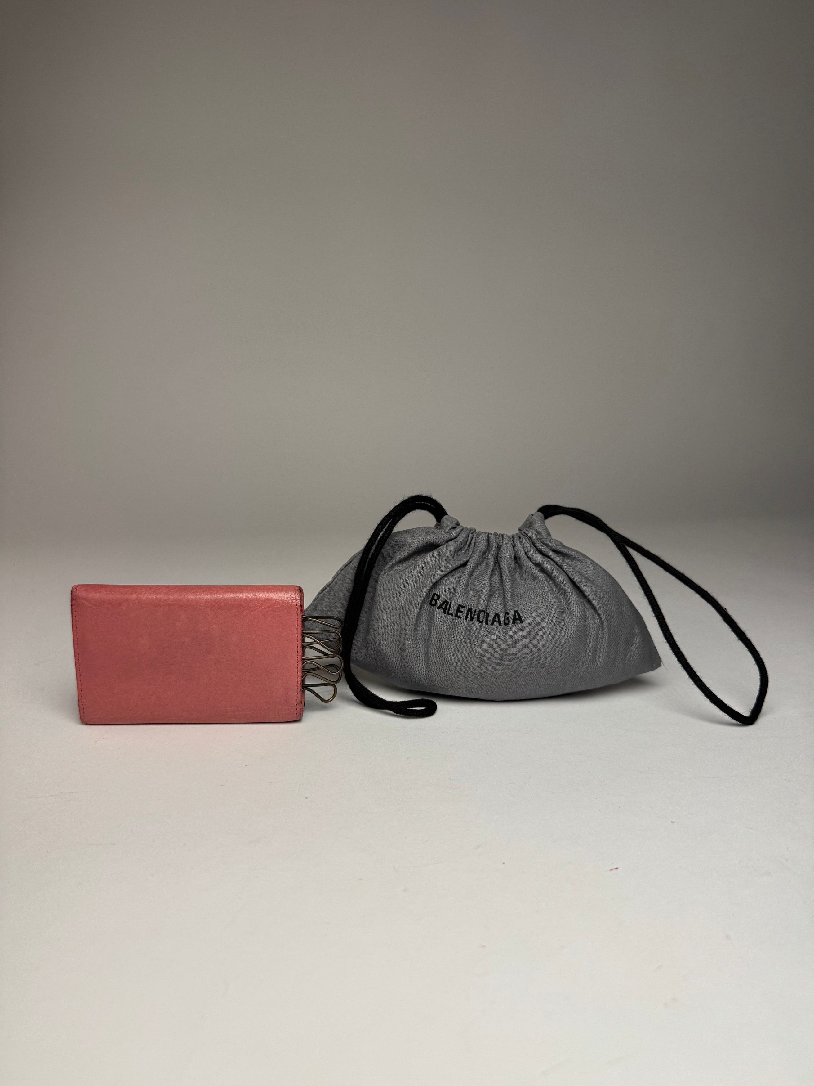 Balenciaga Vintage City Design Leather Key Holder Pink Size ONE SIZE - 2 Thumbnail
