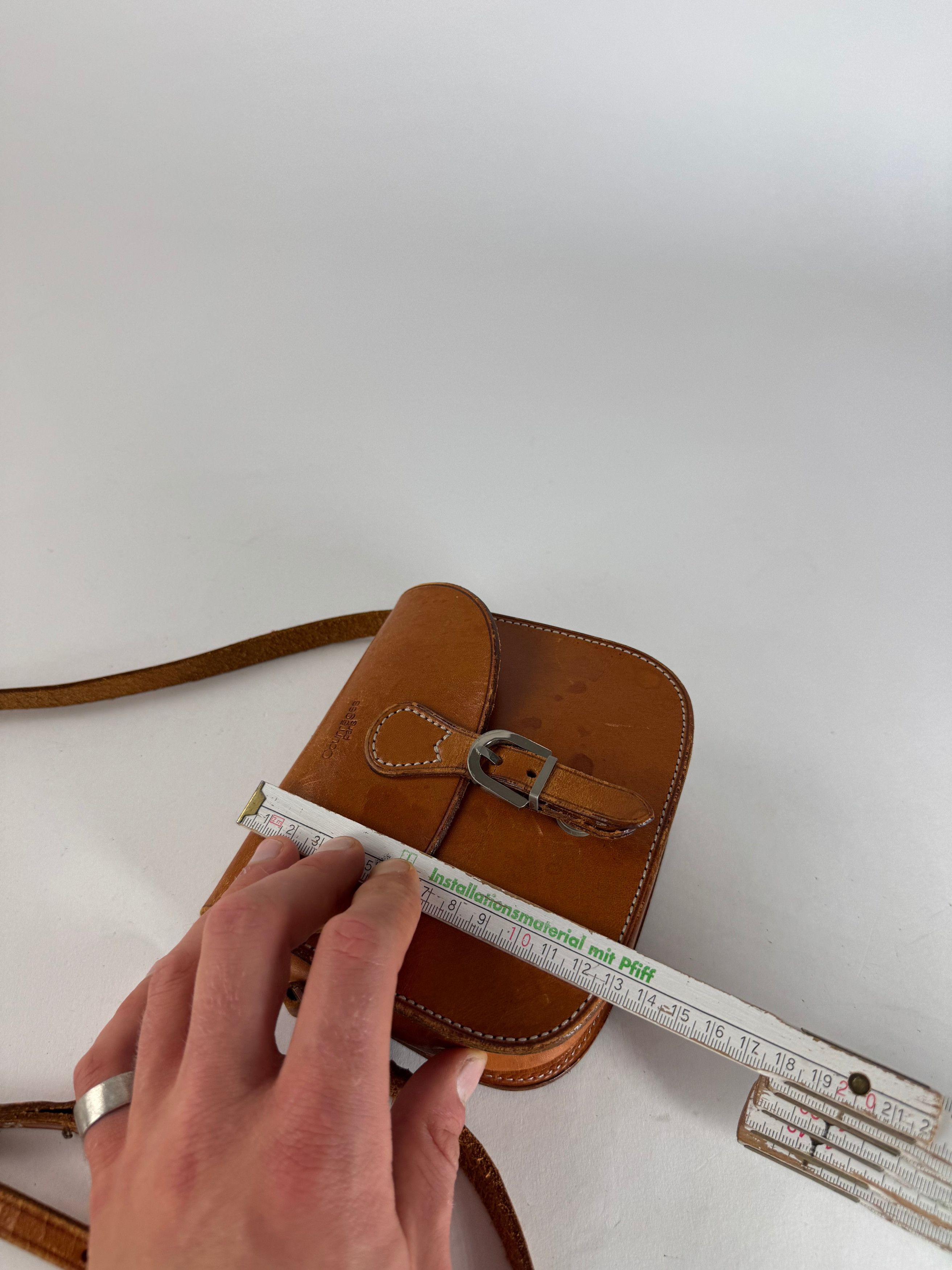 Courreges Vintage Leather Crossbody / Shoulder Bag Brown Size ONE SIZE - 14 Thumbnail
