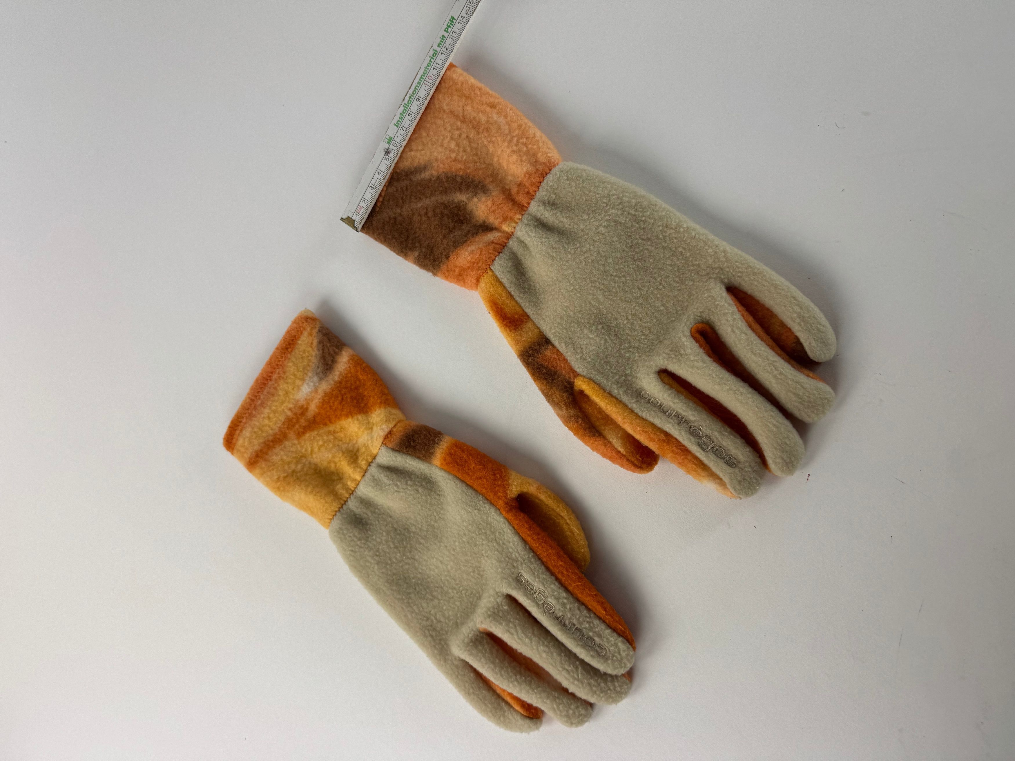 Courreges Vintage Paris Wool Gloves Grey Orange M Size ONE SIZE - 6 Thumbnail