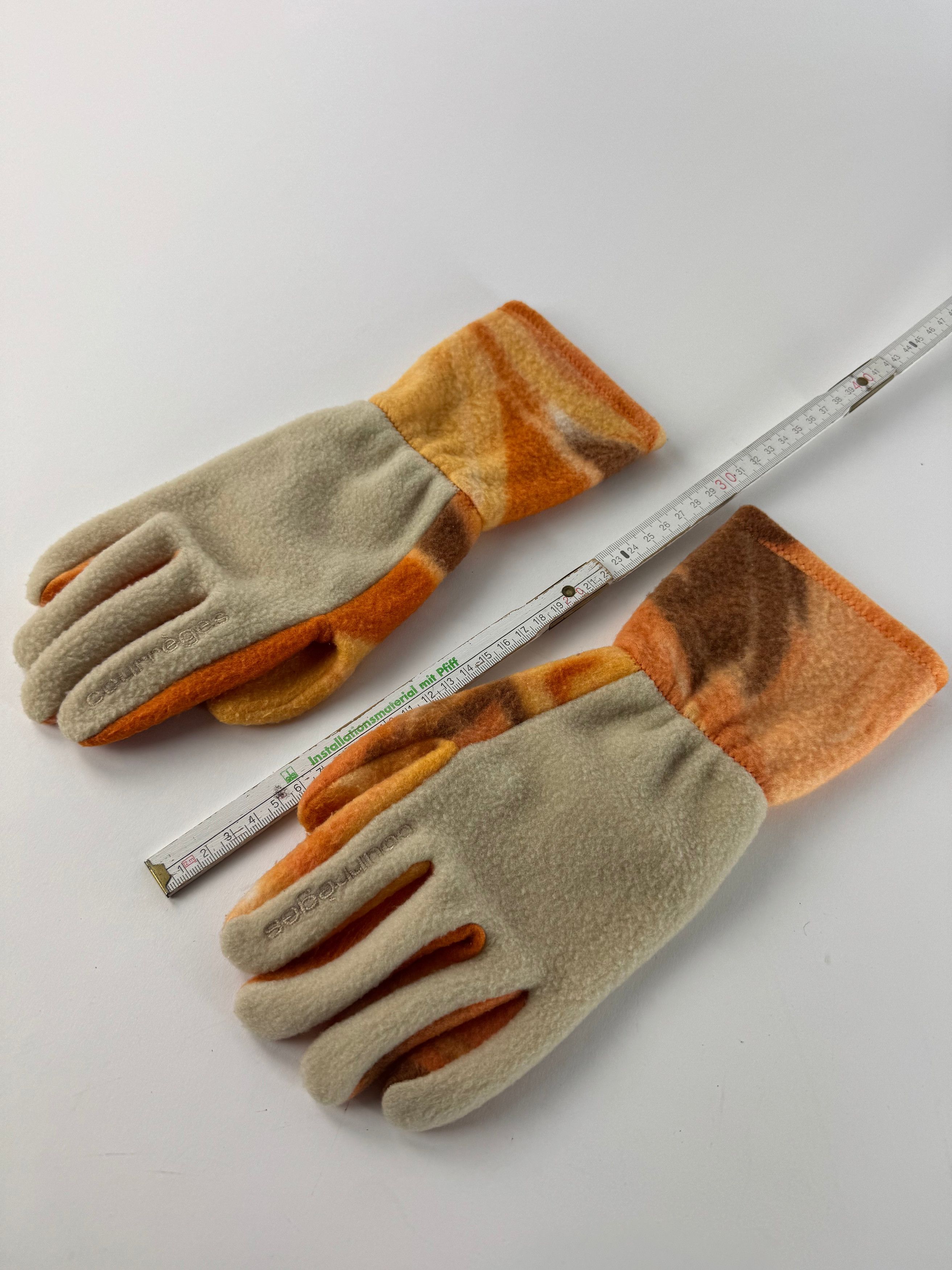 Courreges Vintage Paris Wool Gloves Grey Orange M Size ONE SIZE - 5 Thumbnail