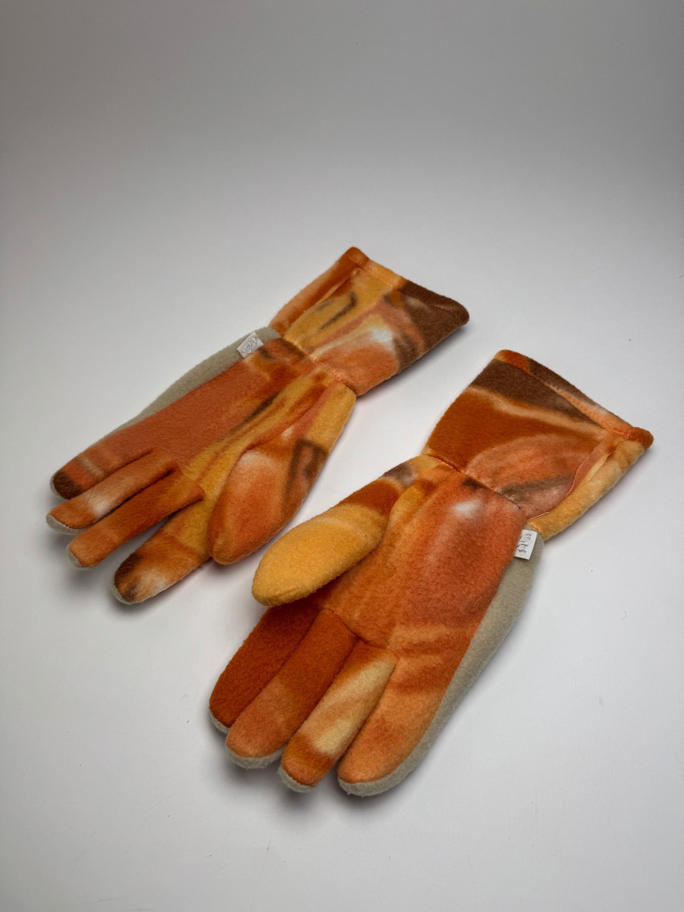 Courreges Vintage Paris Wool Gloves Grey Orange M Size ONE SIZE - 2 Thumbnail