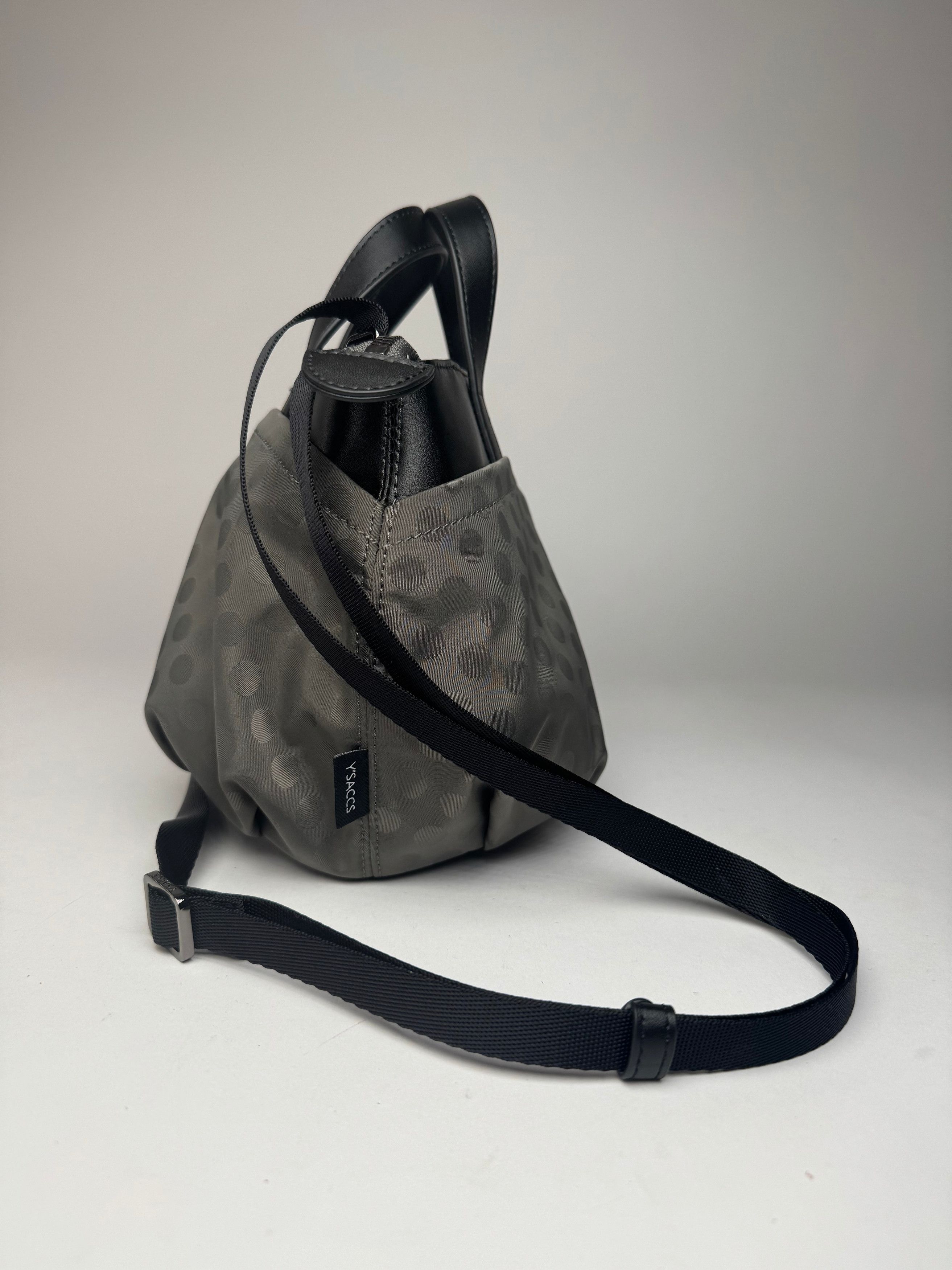 Yohji Yamamoto Vintage Y-Saccs Polkadot 2Way Handbag Grey Black Size ONE SIZE - 6 Thumbnail