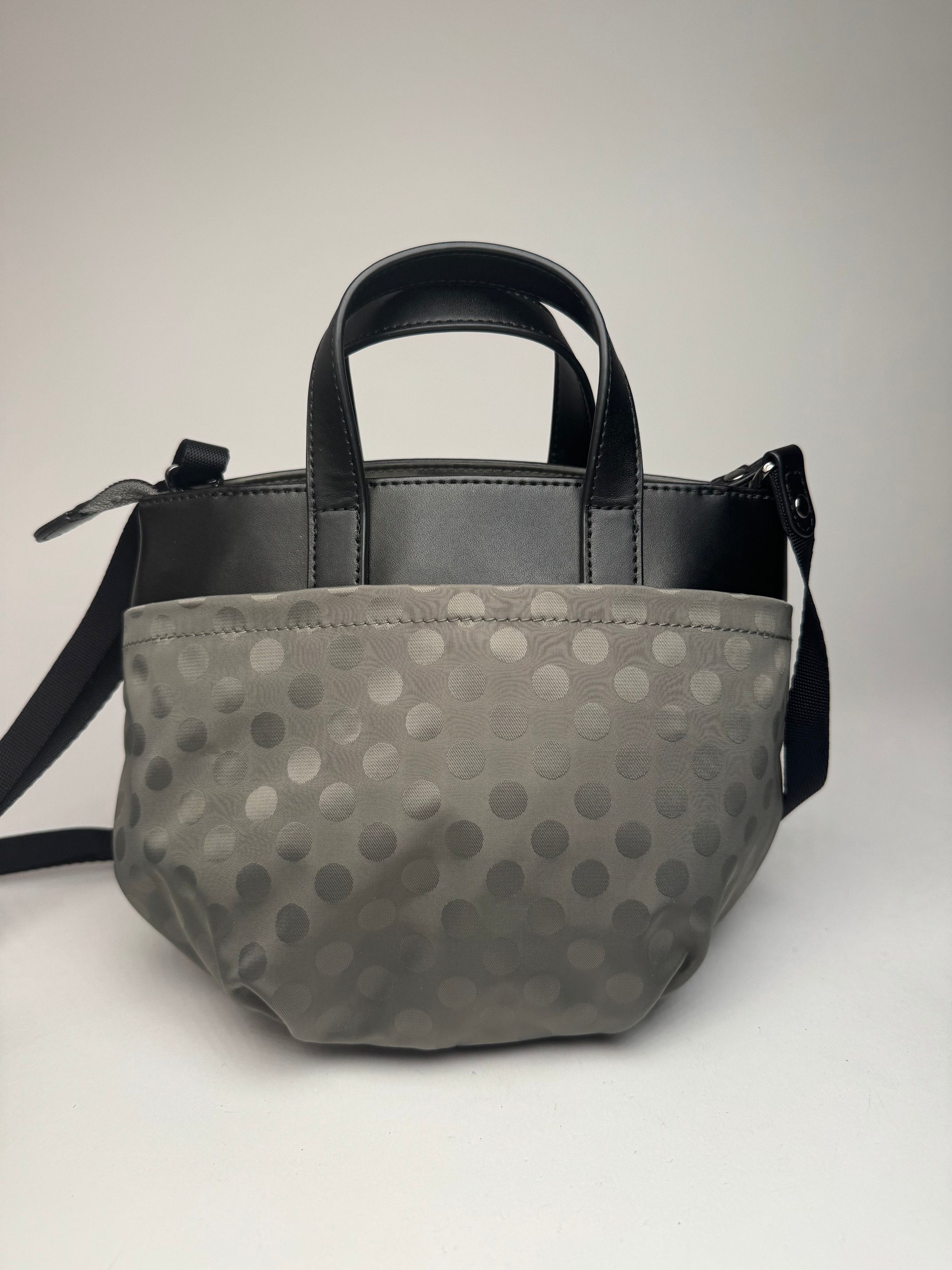 Yohji Yamamoto Vintage Y-Saccs Polkadot 2Way Handbag Grey Black Size ONE SIZE - 7 Thumbnail