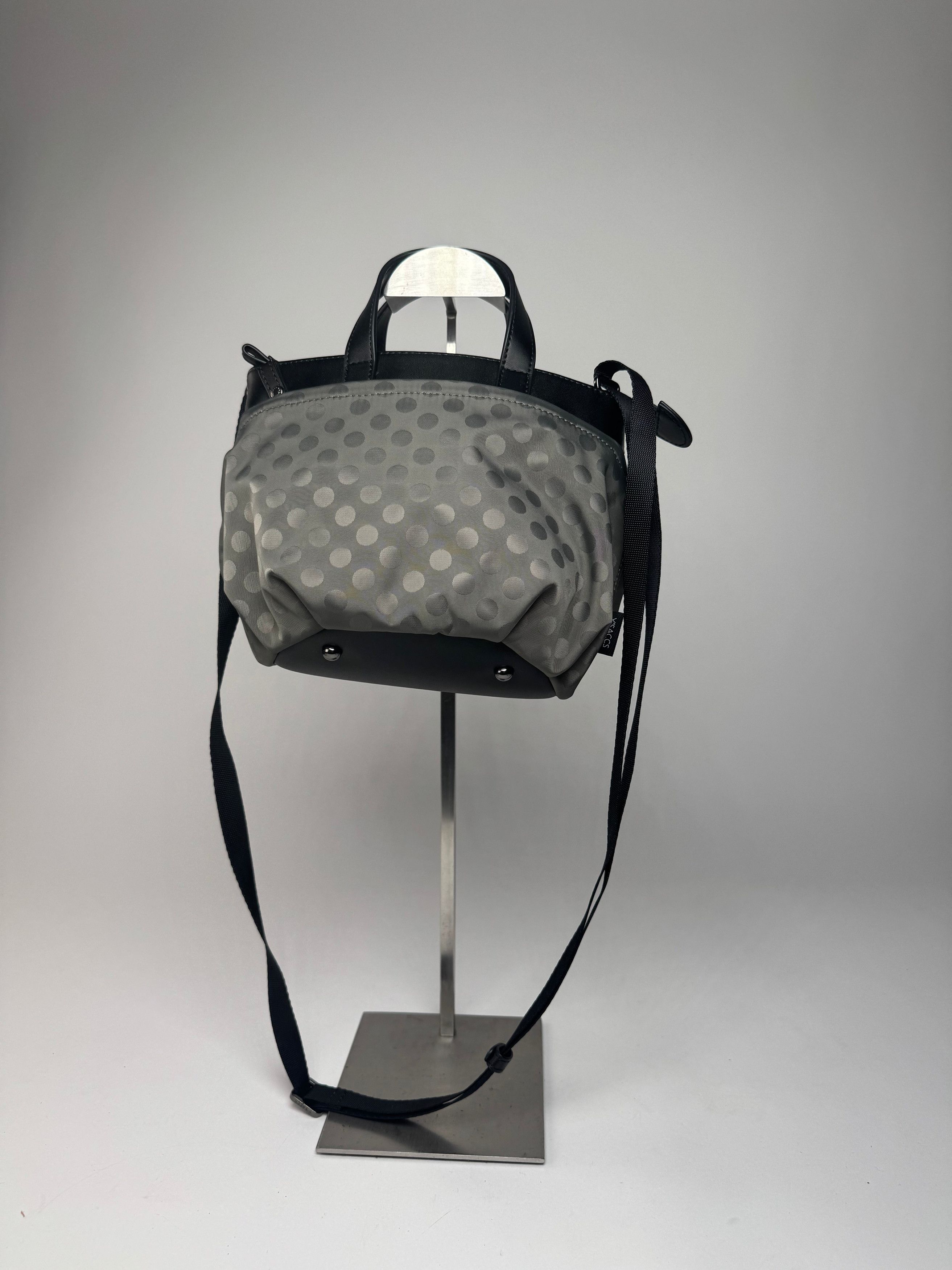 Yohji Yamamoto Vintage Y-Saccs Polkadot 2Way Handbag Grey Black Size ONE SIZE - 5 Thumbnail