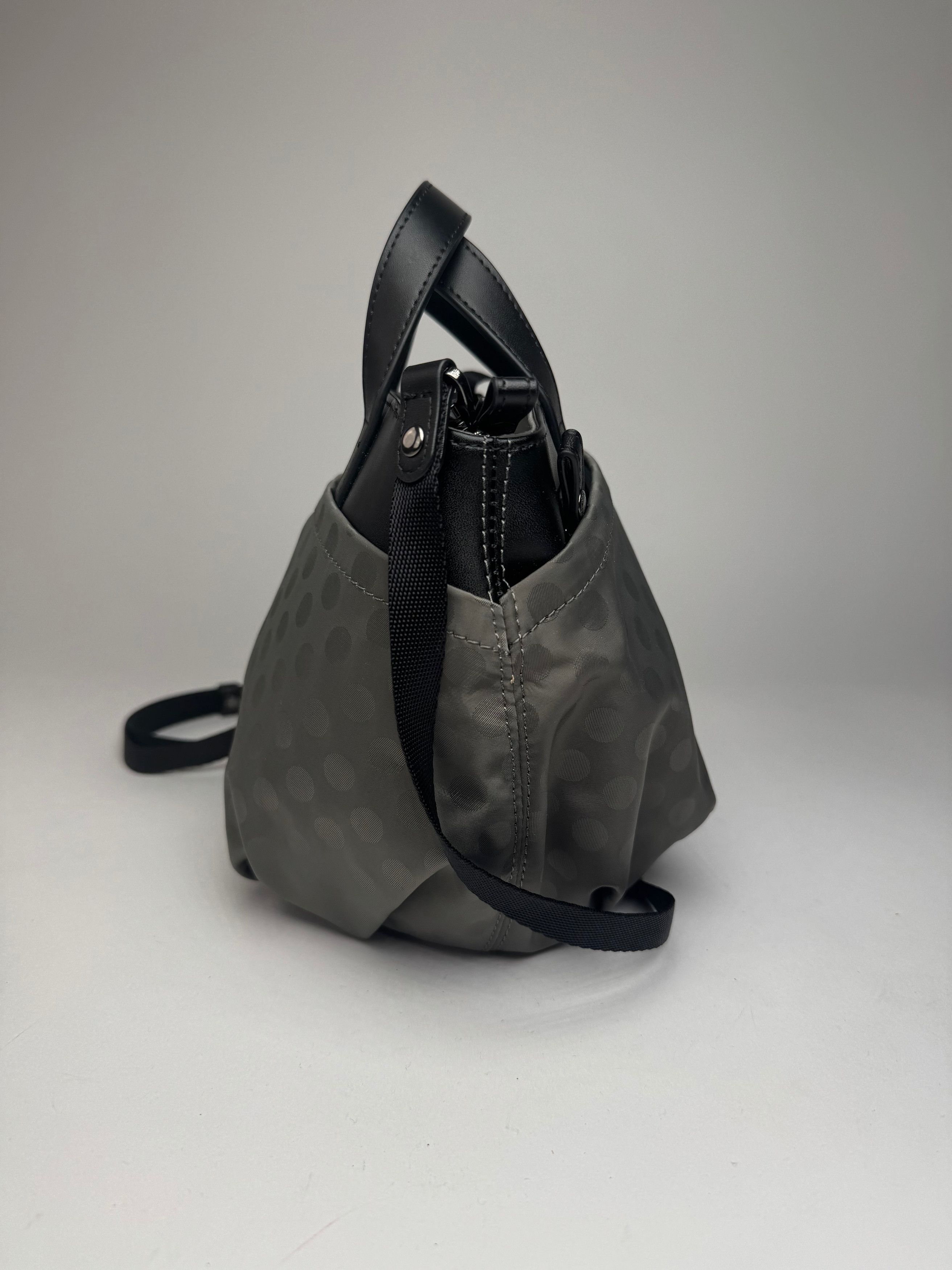 Yohji Yamamoto Vintage Y-Saccs Polkadot 2Way Handbag Grey Black Size ONE SIZE - 8 Thumbnail