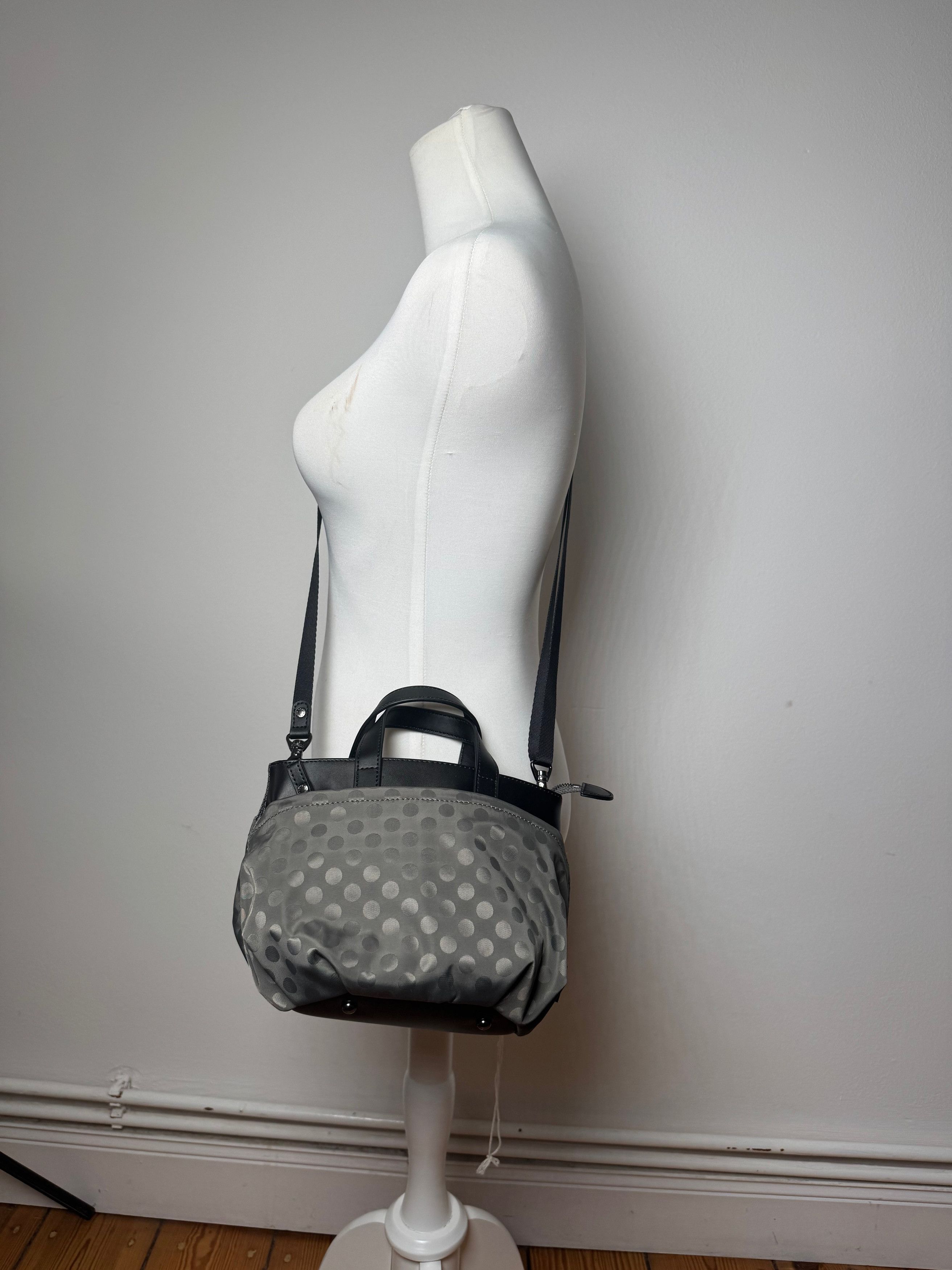 Yohji Yamamoto Vintage Y-Saccs Polkadot 2Way Handbag Grey Black Size ONE SIZE - 10 Thumbnail