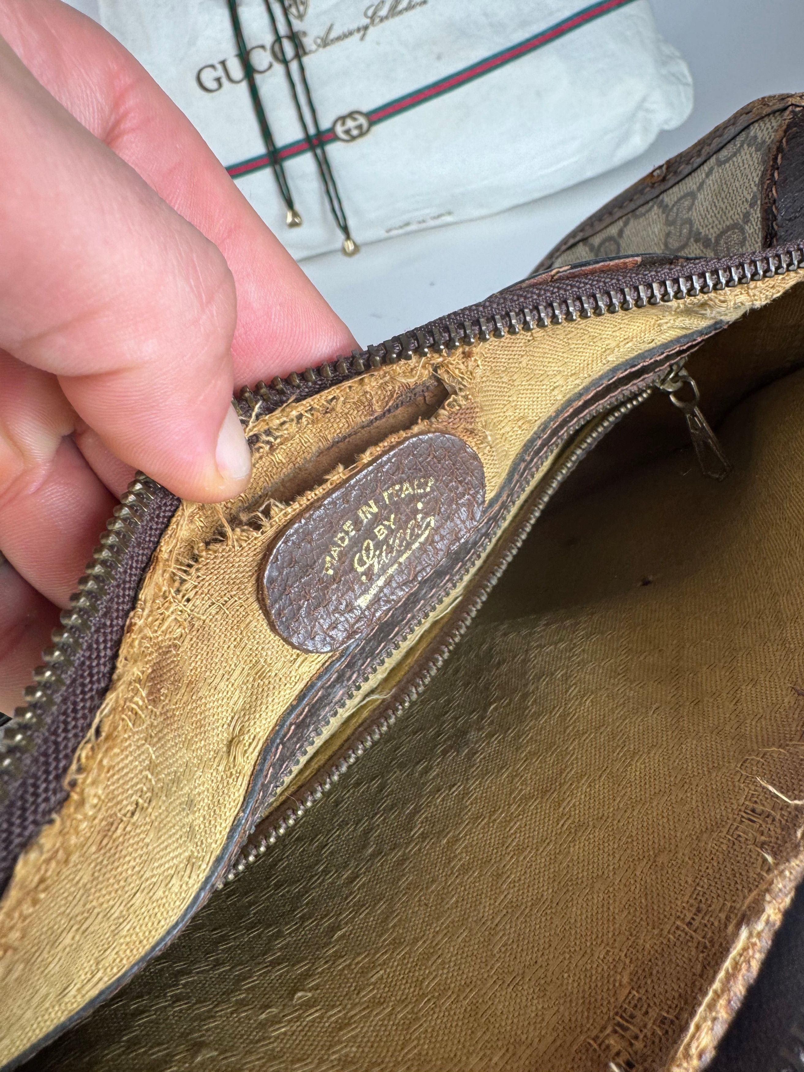 Gucci Vintage Monogram Shoulder bag grey Brown Size ONE SIZE - 5 Thumbnail