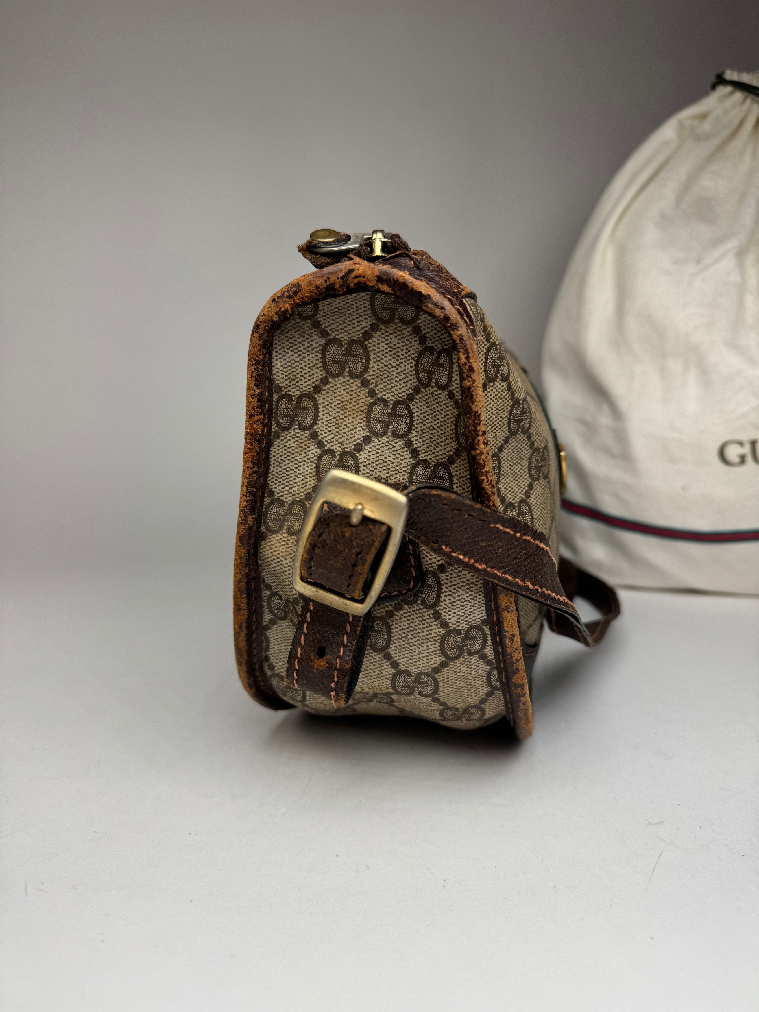 Gucci Vintage Monogram Shoulder bag grey Brown Size ONE SIZE - 7 Thumbnail