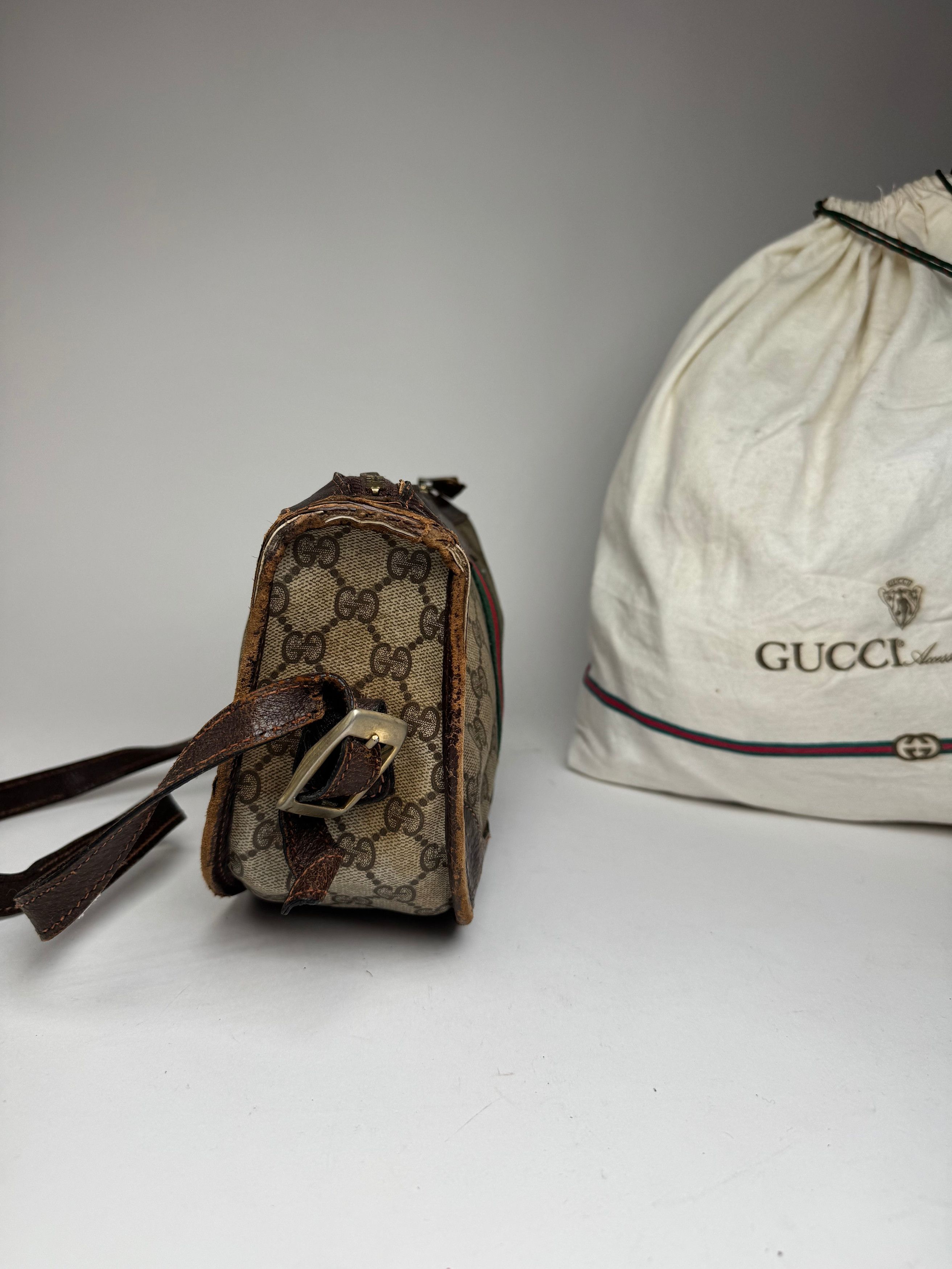 Gucci Vintage Monogram Shoulder bag grey Brown Size ONE SIZE - 6 Thumbnail