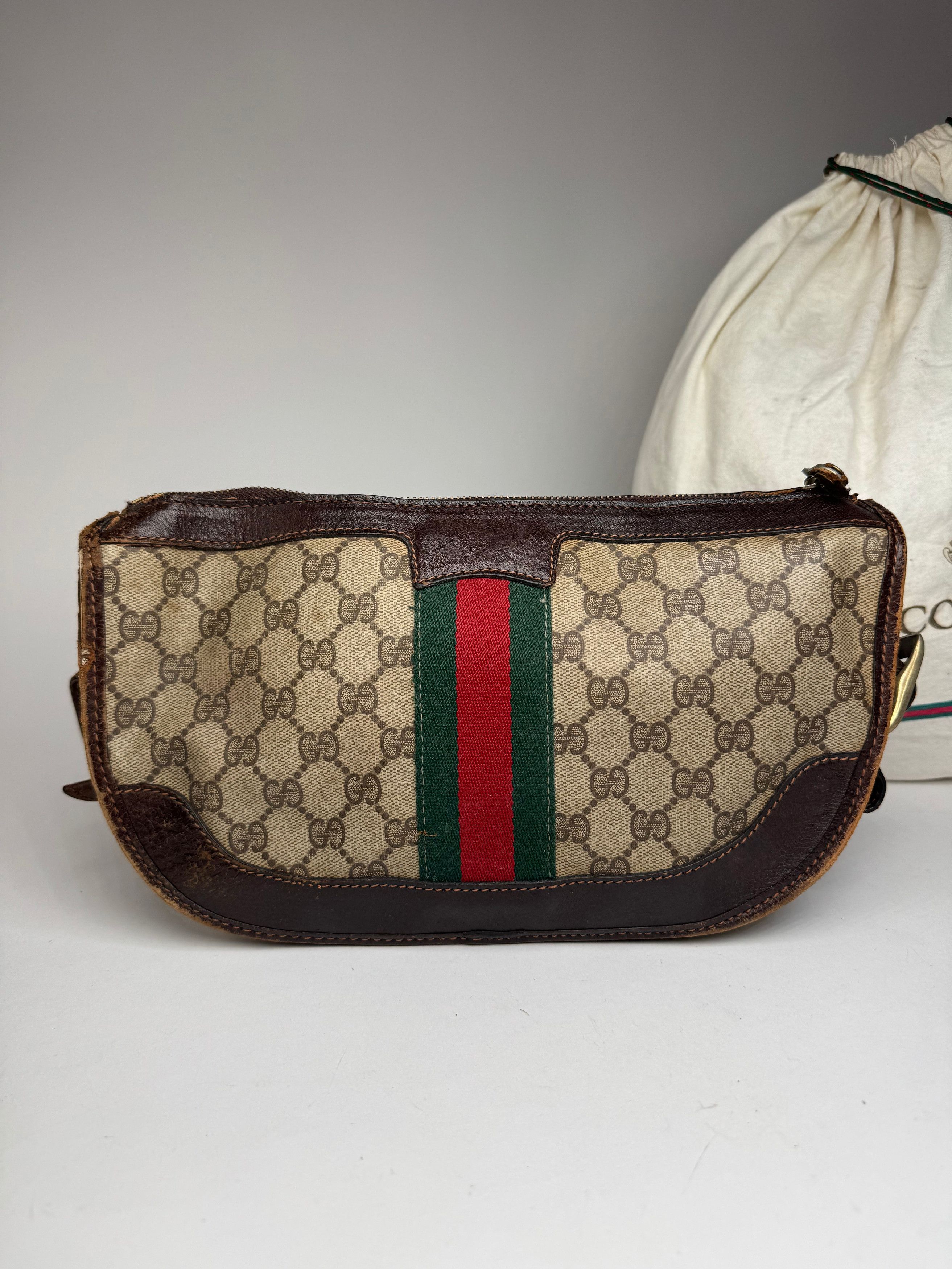 Gucci Vintage Monogram Shoulder bag grey Brown Size ONE SIZE - 13 Thumbnail