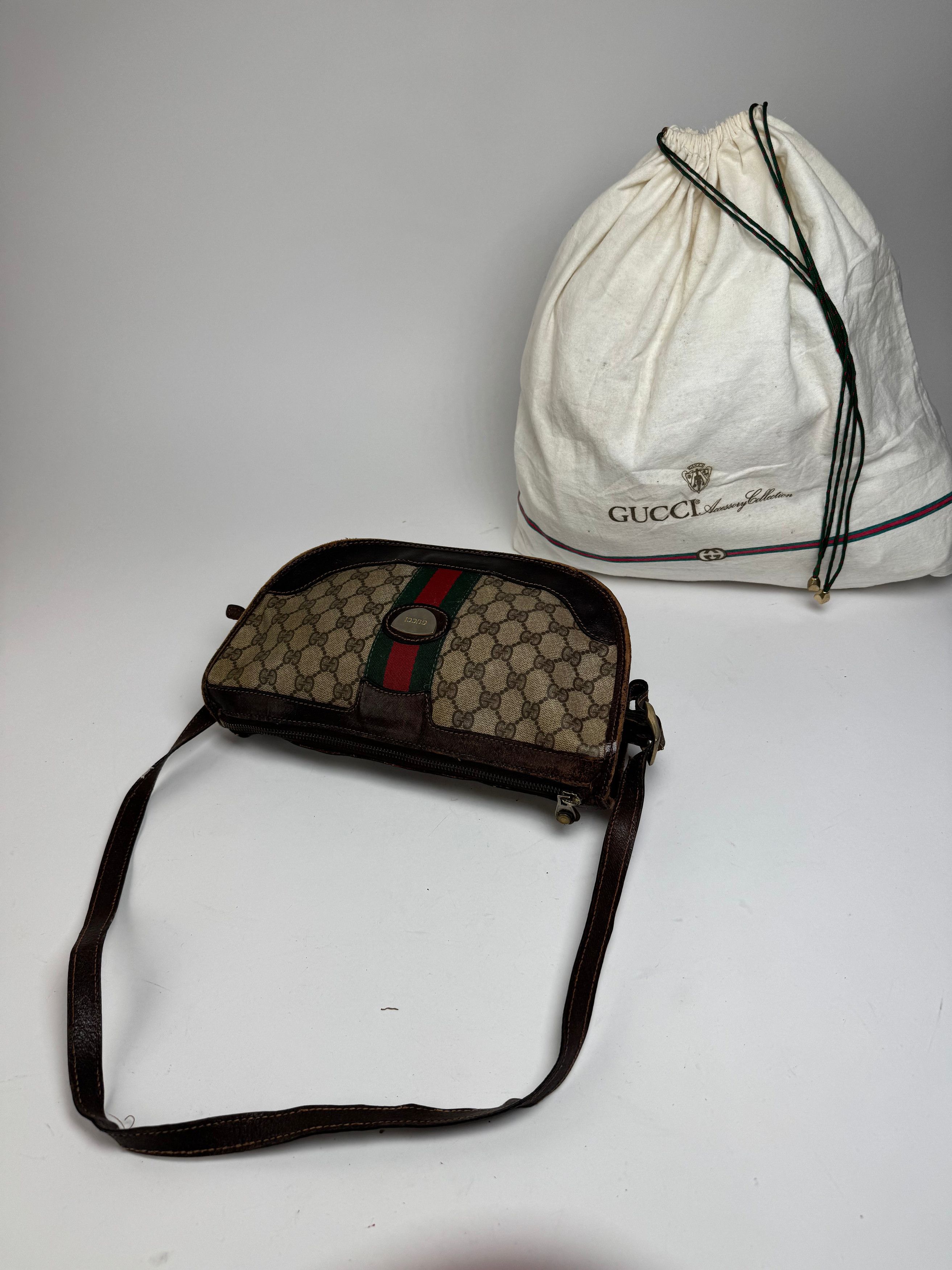Gucci Vintage Monogram Shoulder bag grey Brown Size ONE SIZE - 8 Thumbnail