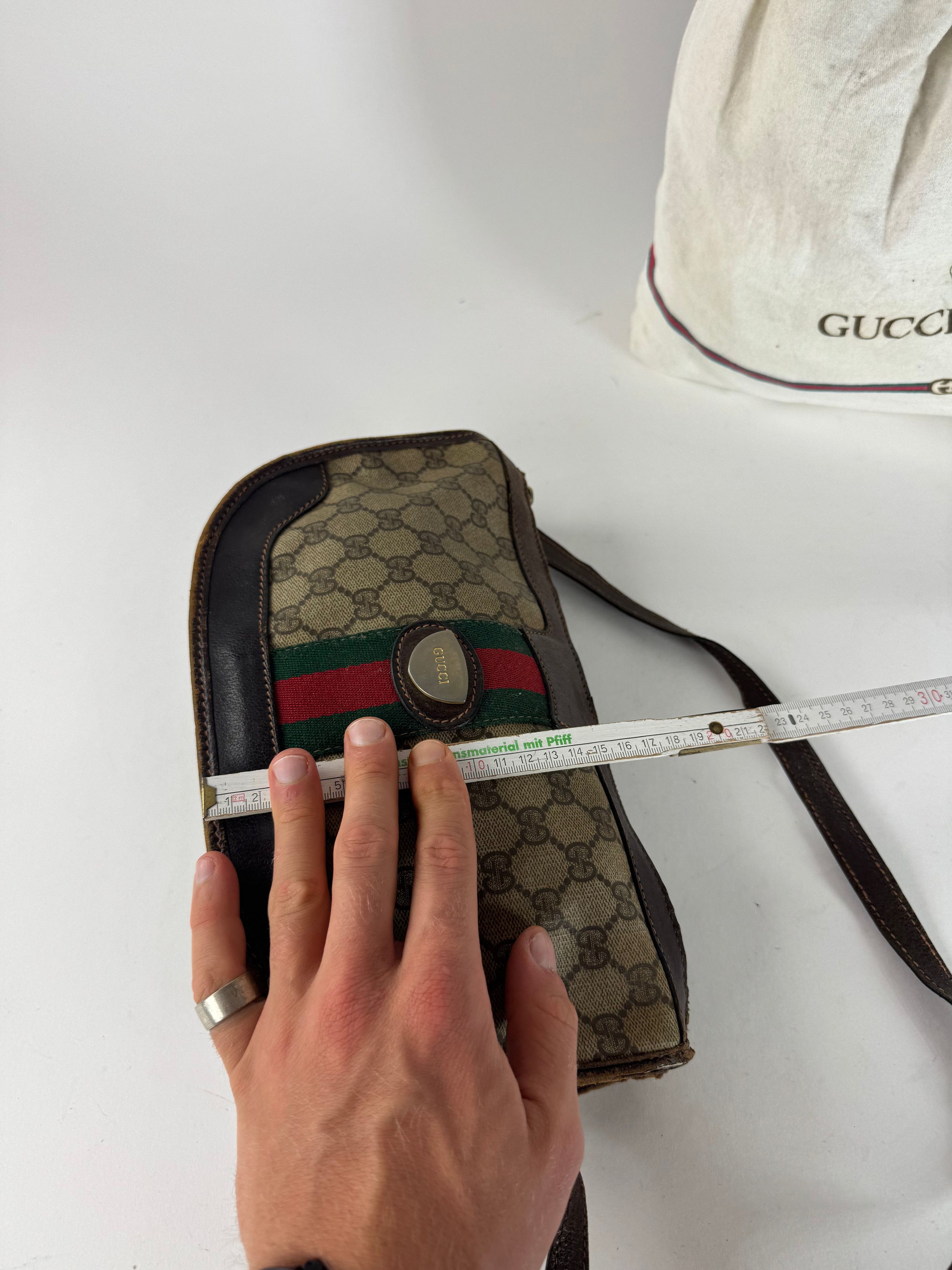 Gucci Vintage Monogram Shoulder bag grey Brown Size ONE SIZE - 10 Thumbnail