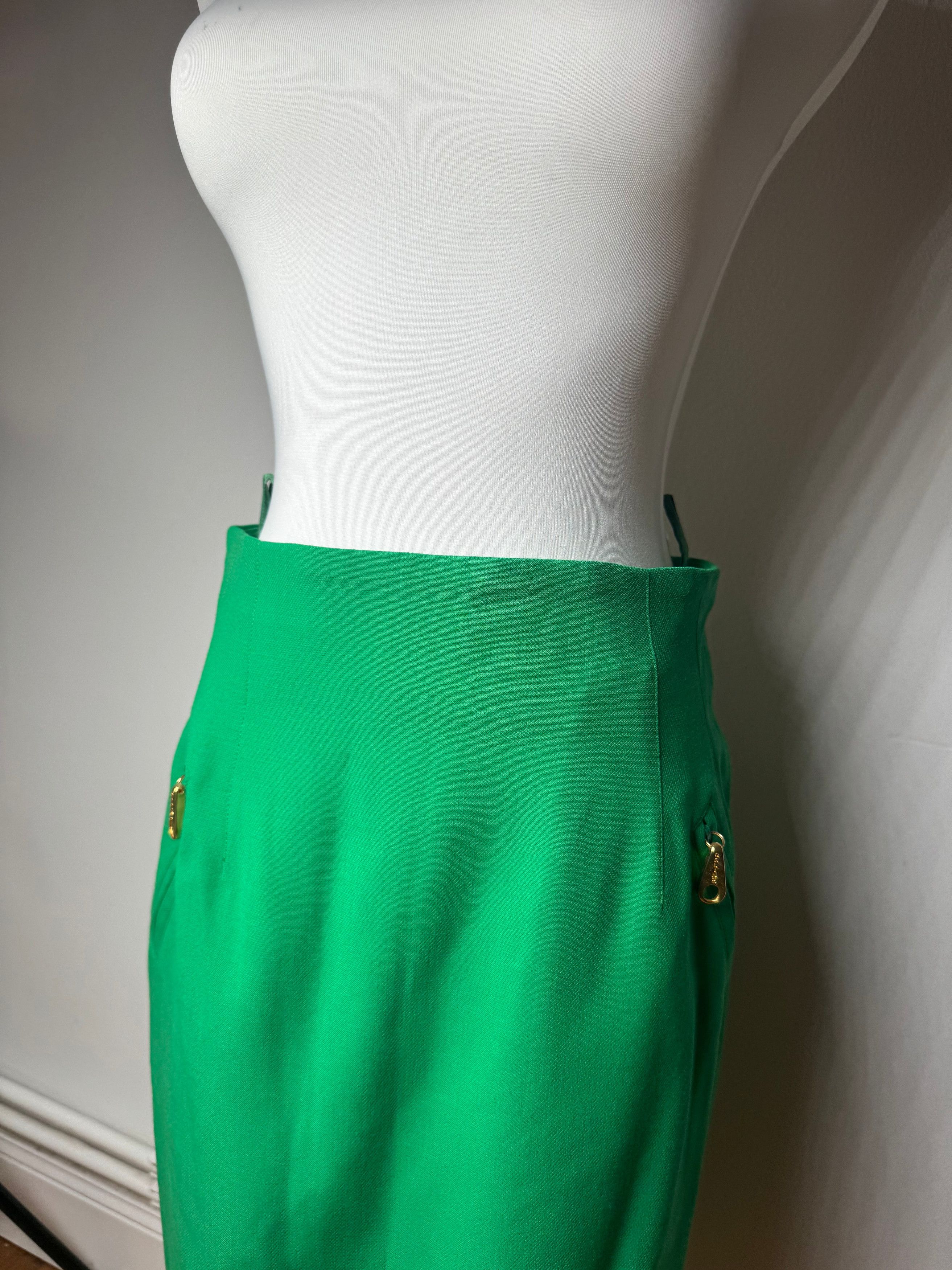 Celine Vintage Paris Skirt Green L new with tag Size 34" / US 12 / IT 48 - 13 Thumbnail