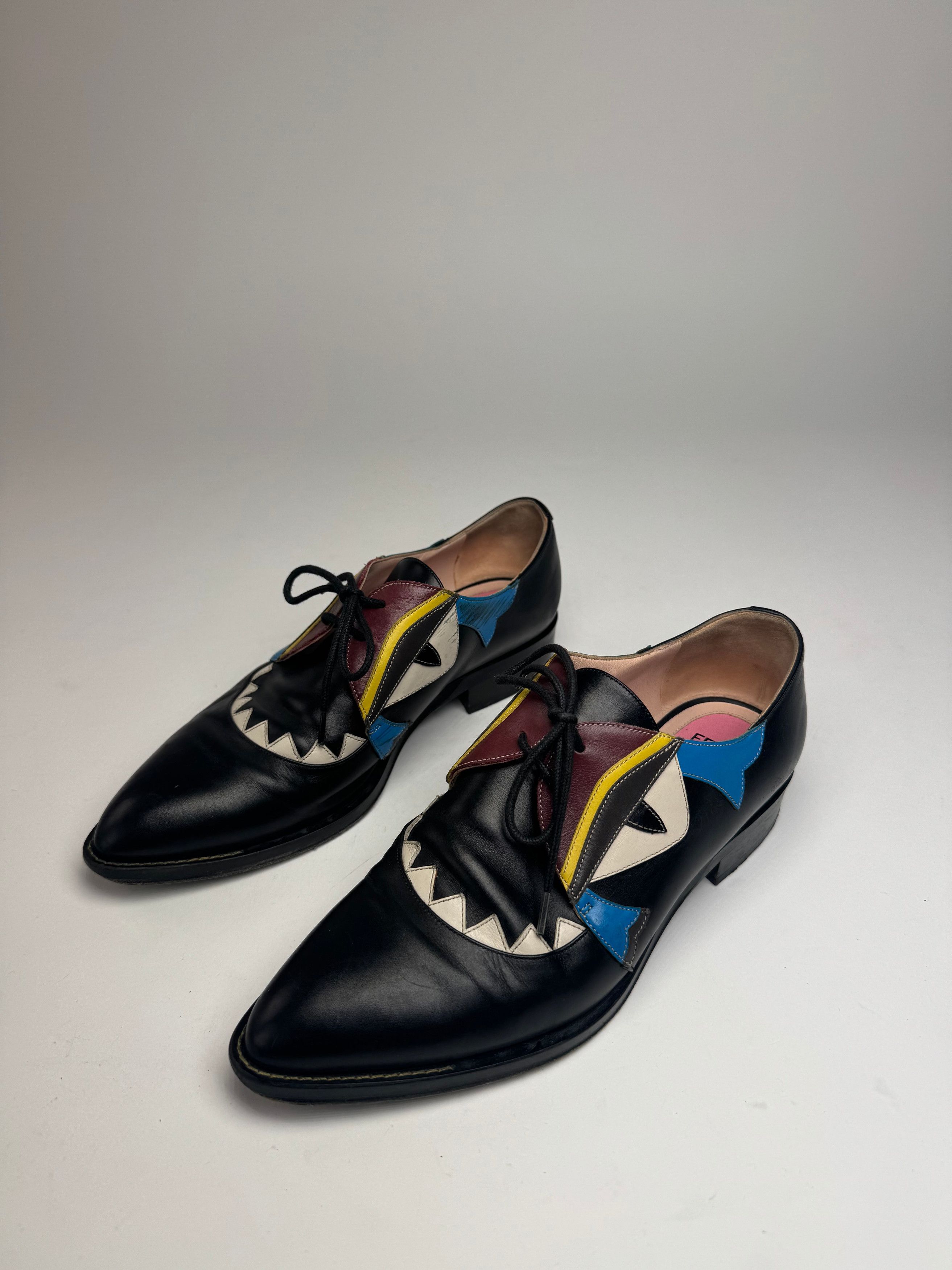 Fendi Vintage Leather Laced Up Shoes Black EU36 Size US 5 / IT 35 - 12 Thumbnail
