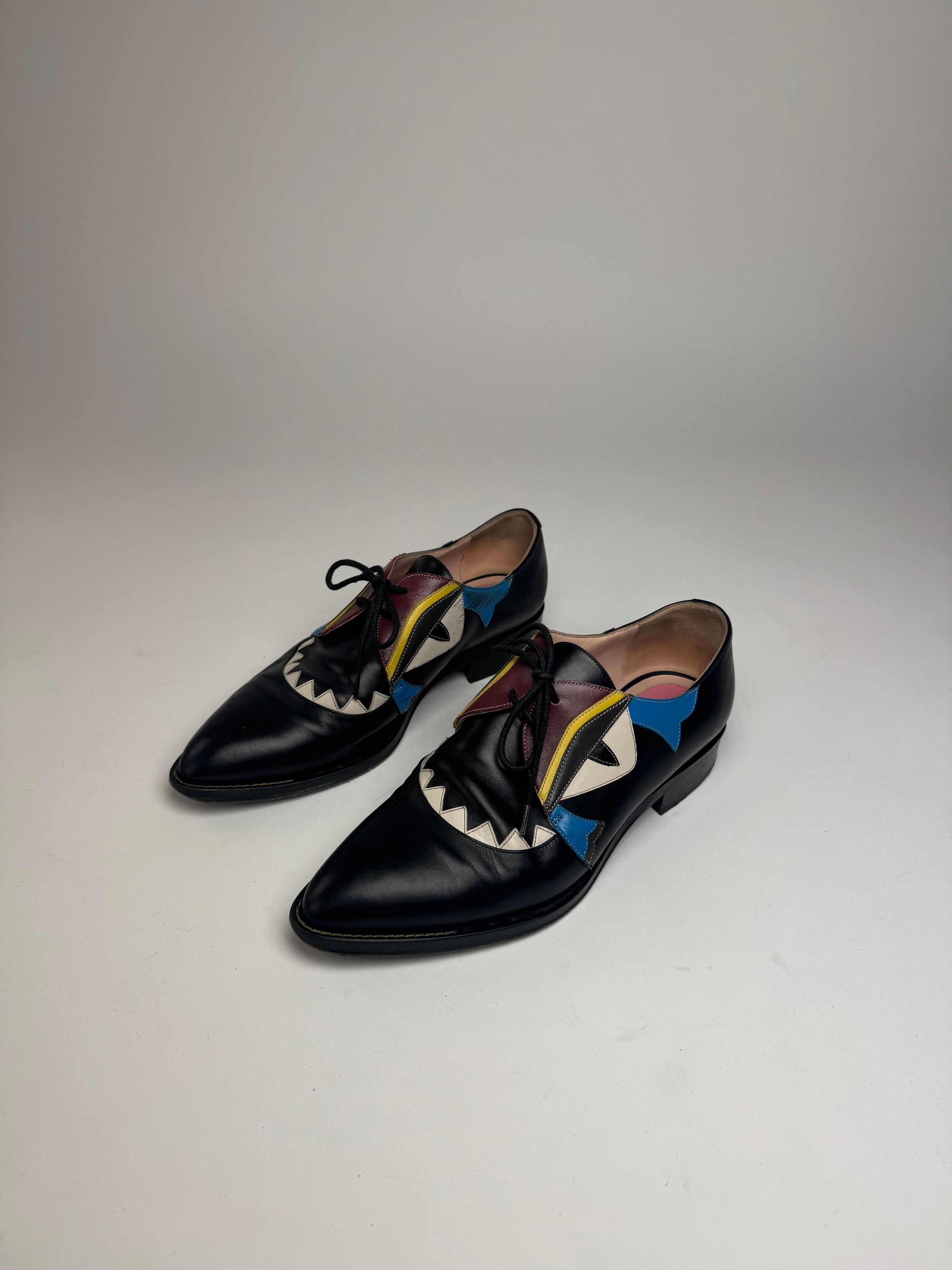 Fendi Vintage Leather Laced Up Shoes Black EU36 Size US 5 / IT 35 - 7 Thumbnail