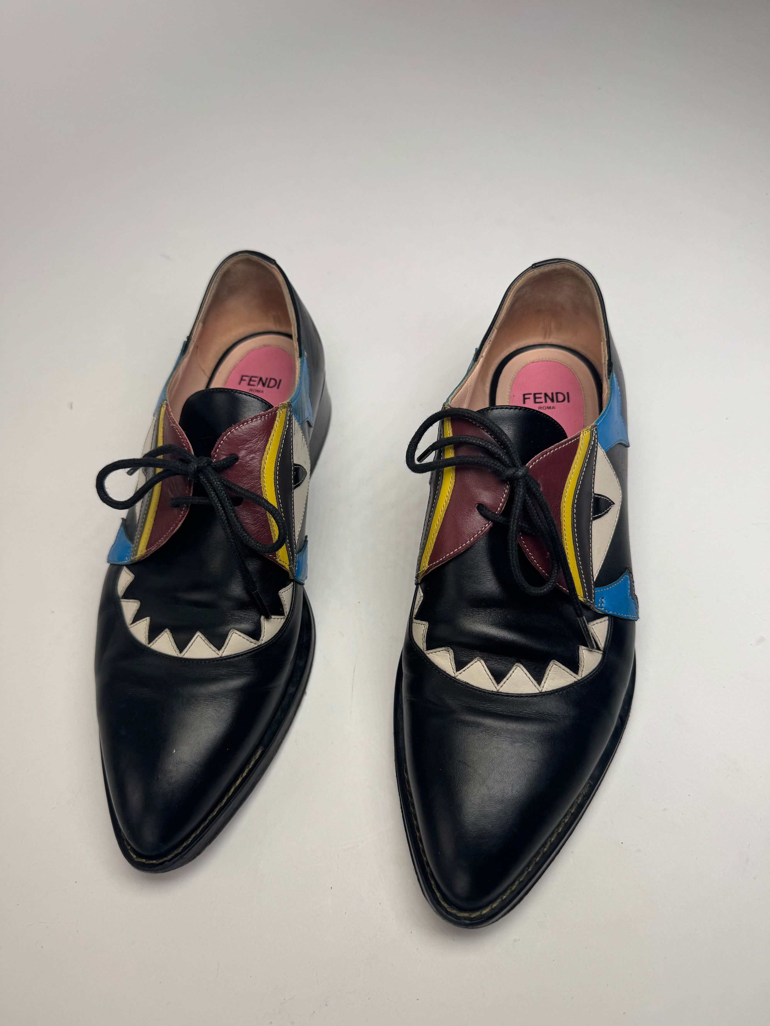 Fendi Vintage Leather Laced Up Shoes Black EU36 Size US 5 / IT 35 - 3 Thumbnail