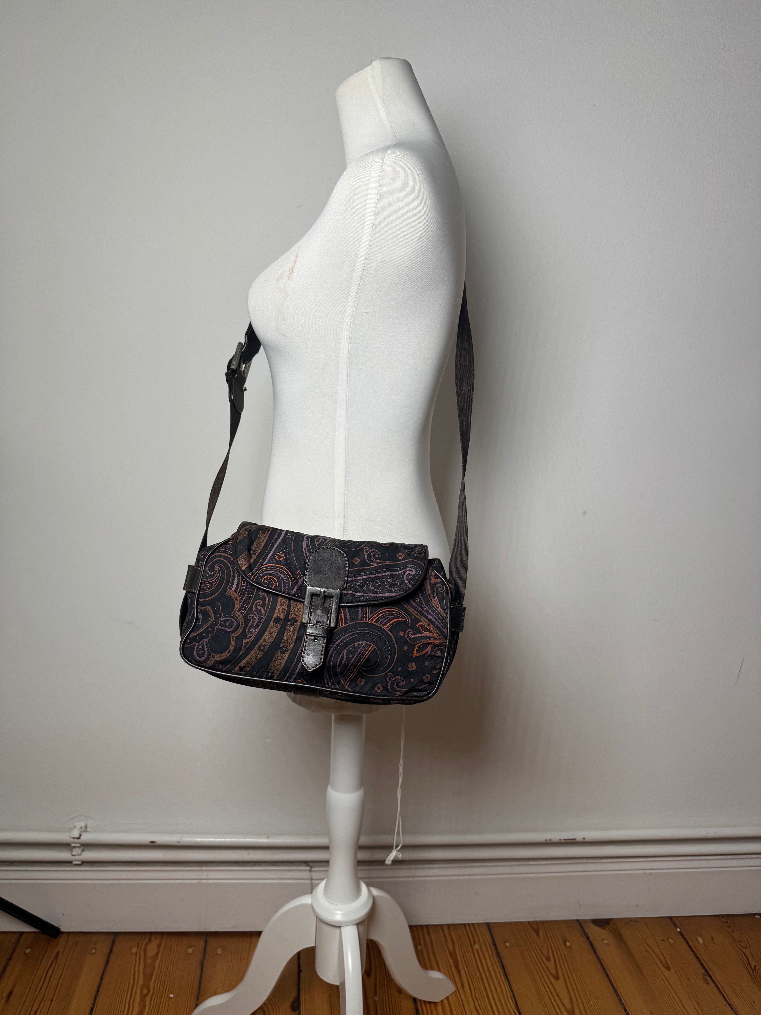 Etro Vintage Paisley Monogram Shoulder / Crossbody Bag Brown Size ONE SIZE - 5 Thumbnail