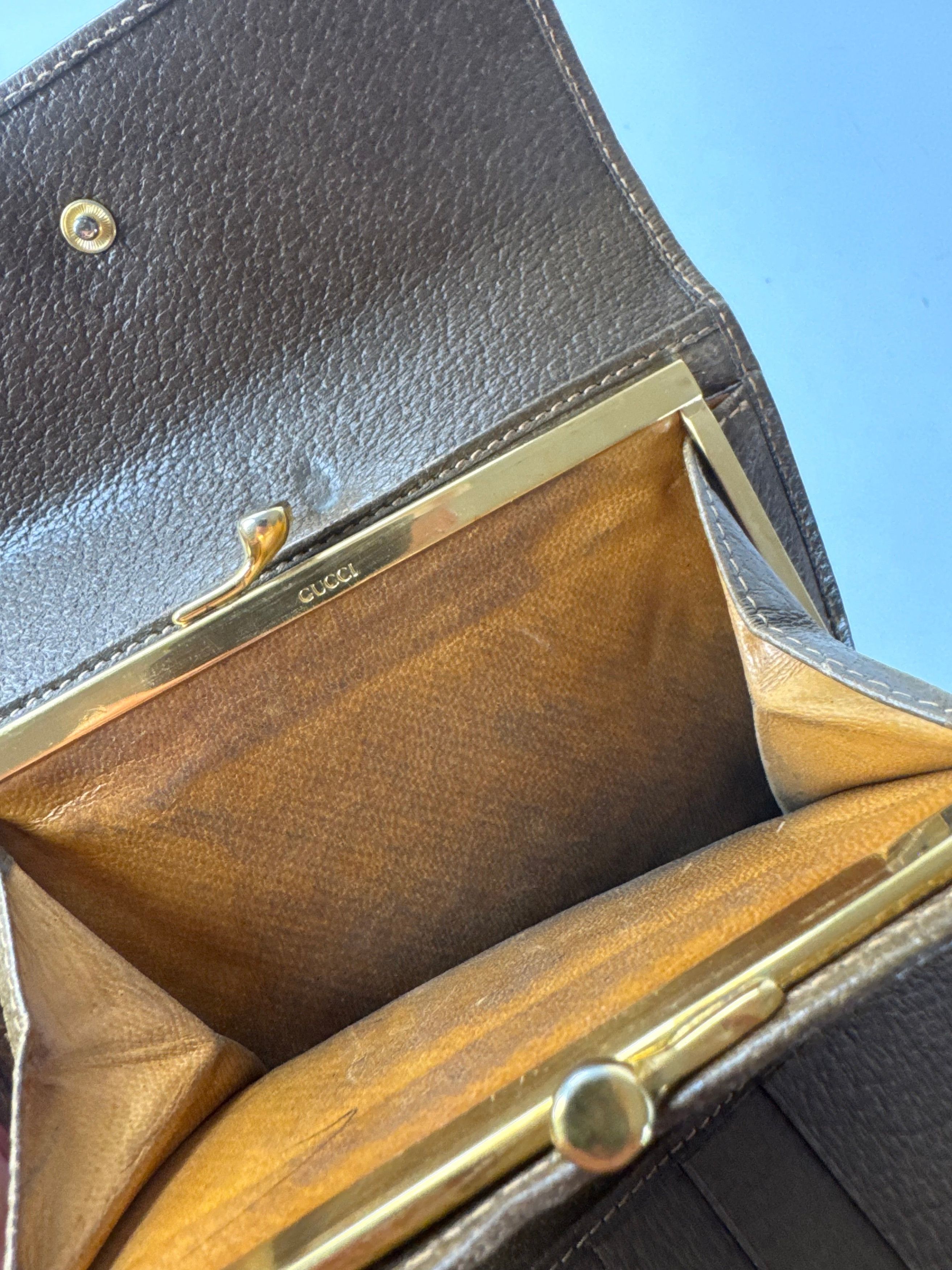 Gucci Vintage Leather Wallet Brown Size ONE SIZE - 6 Thumbnail