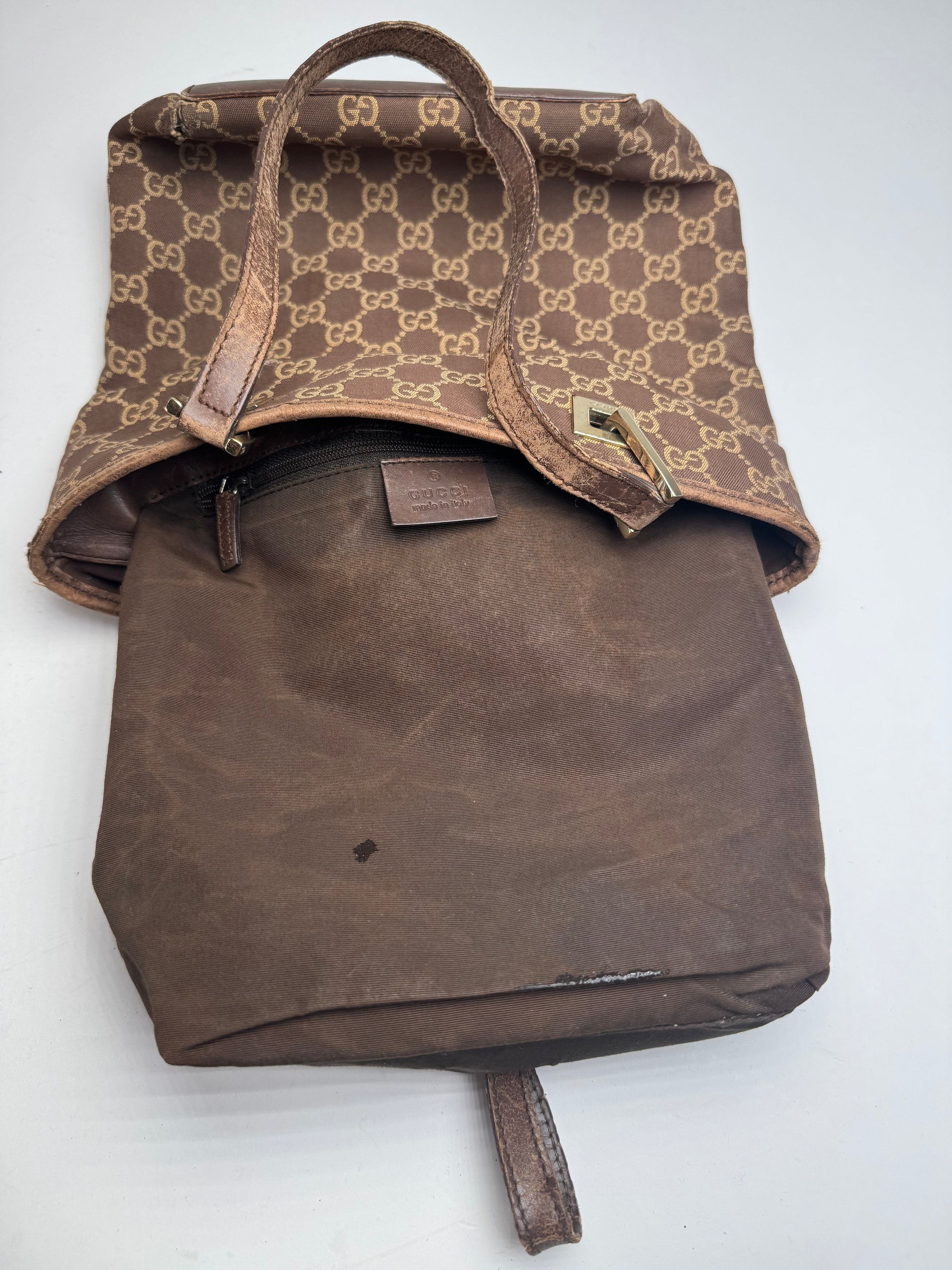 Gucci Vintage Monogram Mini Tote Bag Gold Brown Size ONE SIZE - 3 Thumbnail
