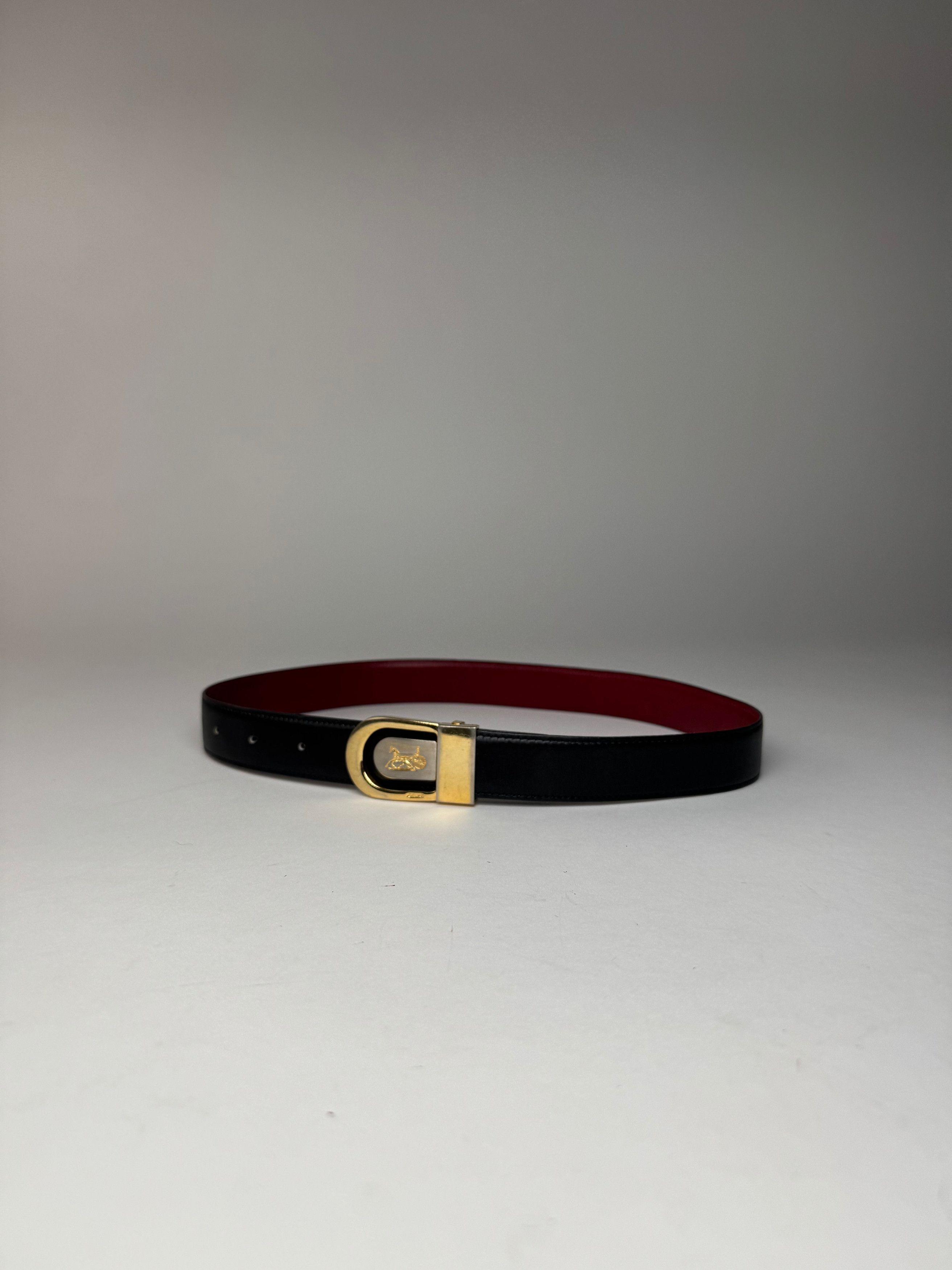 Celine Vintage Paris Leather Belt Black Size ONE SIZE - 4 Thumbnail