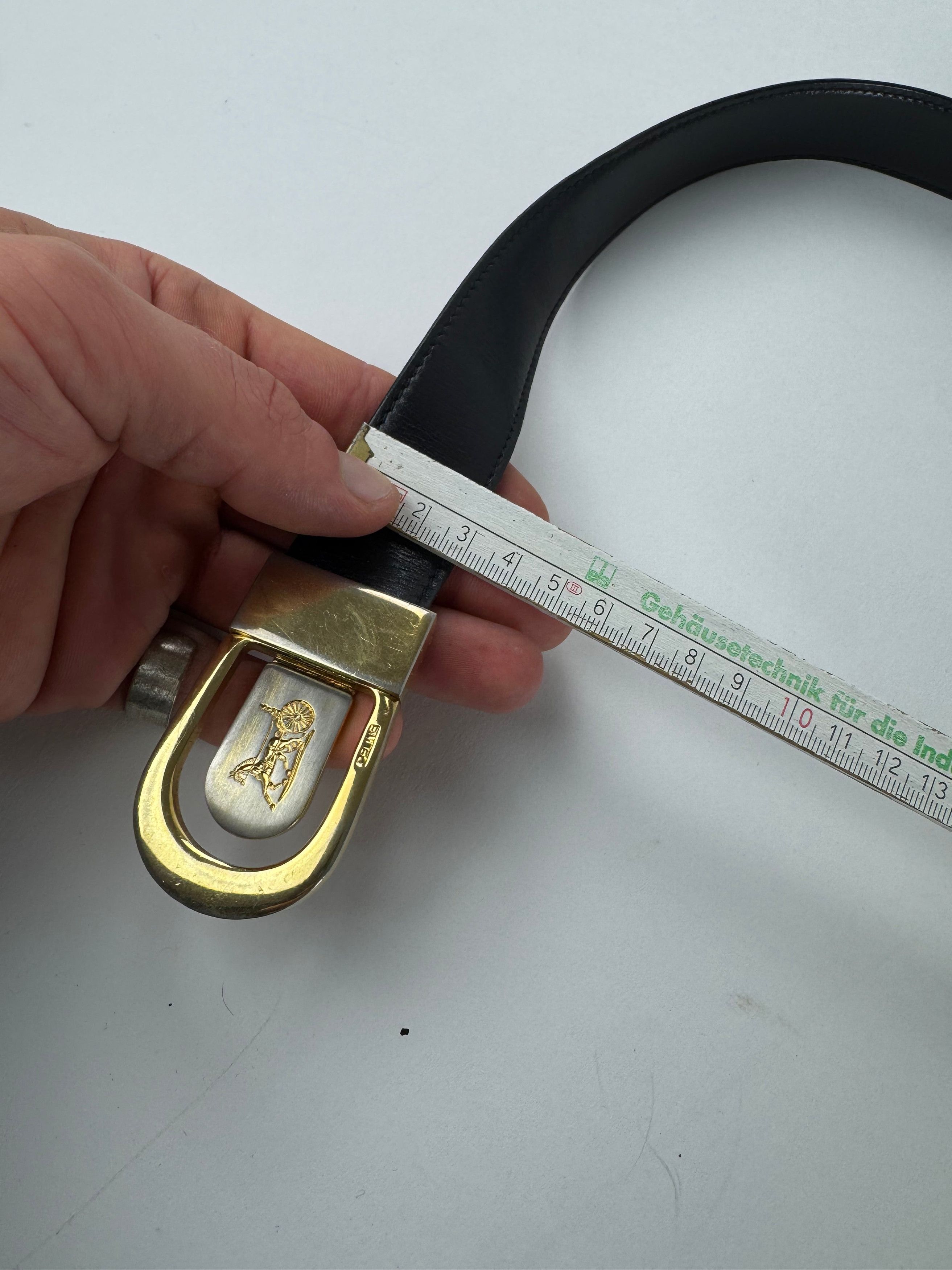 Celine Vintage Paris Leather Belt Black Size ONE SIZE - 6 Thumbnail