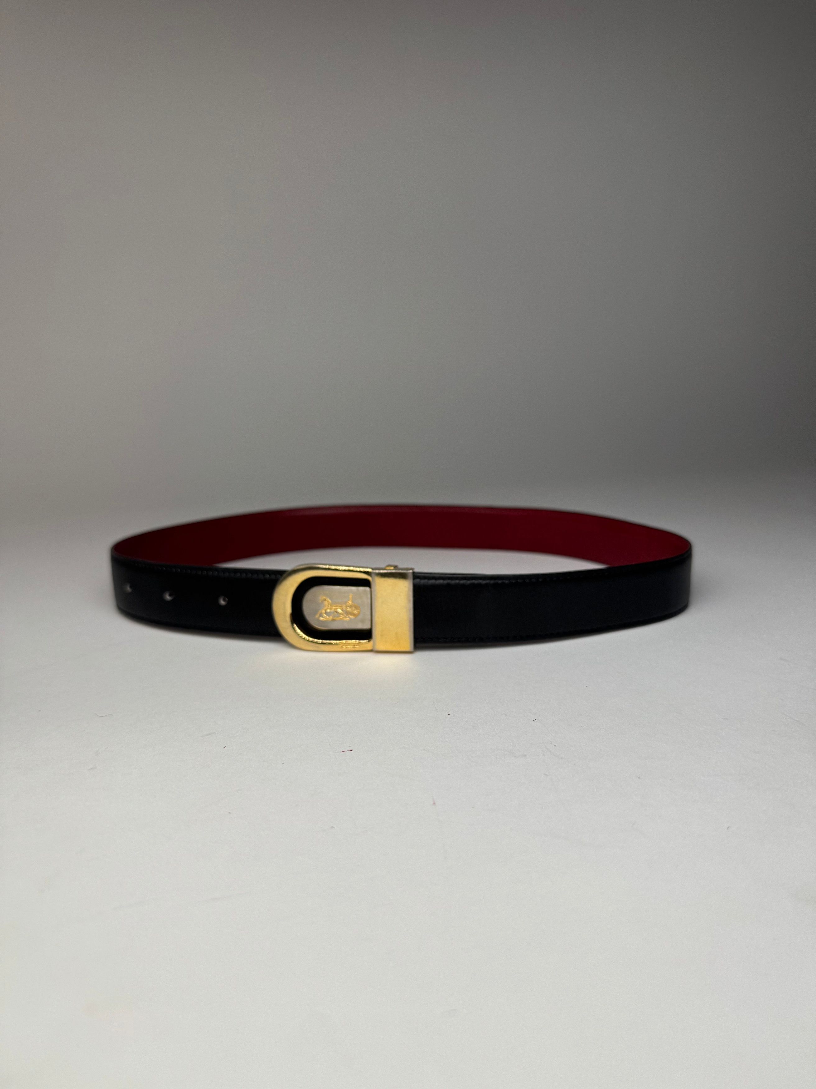 Celine Vintage Paris Leather Belt Black Size ONE SIZE - 7 Thumbnail