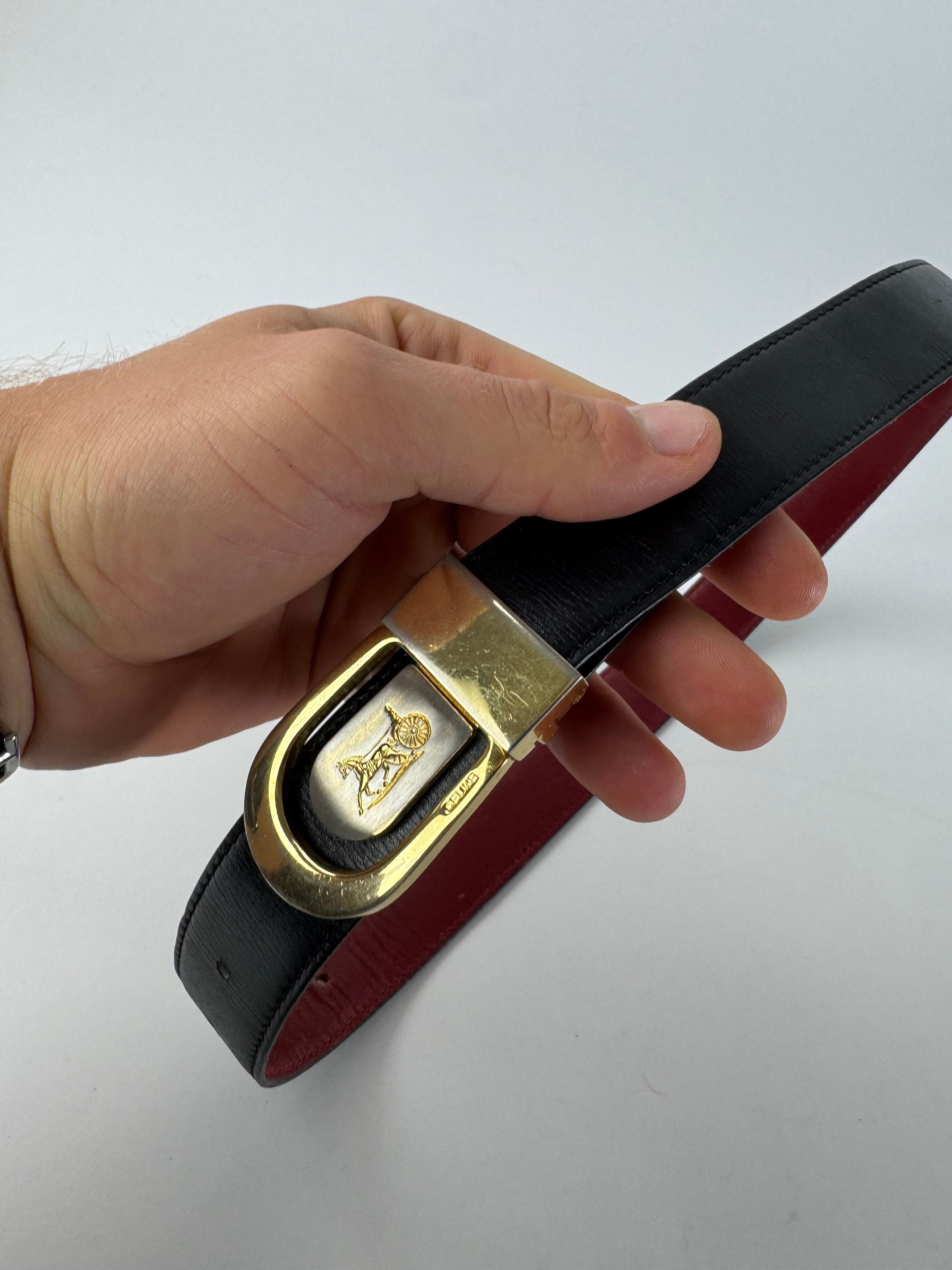 Celine Vintage Paris Leather Belt Black Size ONE SIZE - 2 Thumbnail