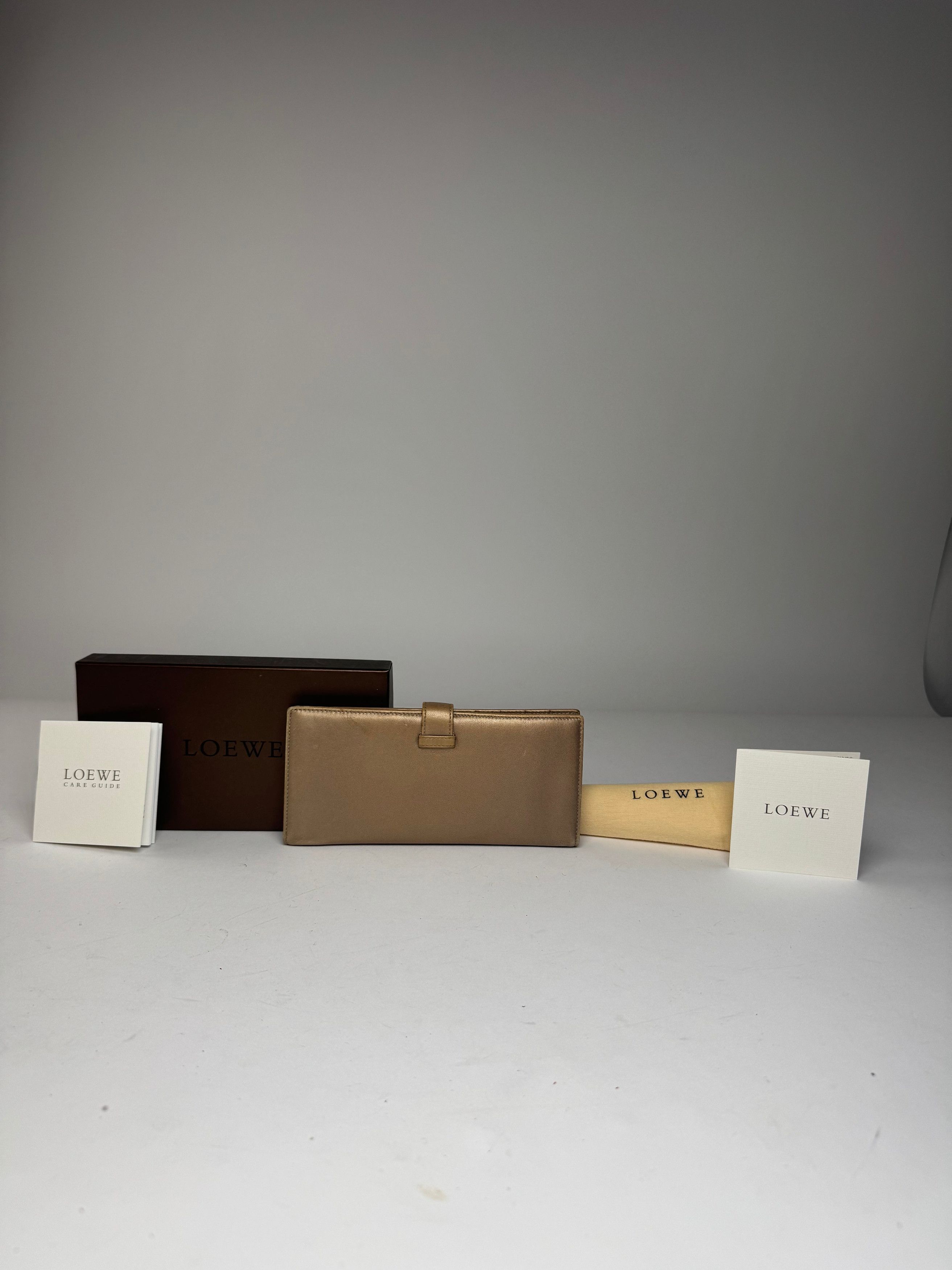 Loewe Vintage Madrid Angaram Logo Leather Wallet Golden Size ONE SIZE - 2 Thumbnail