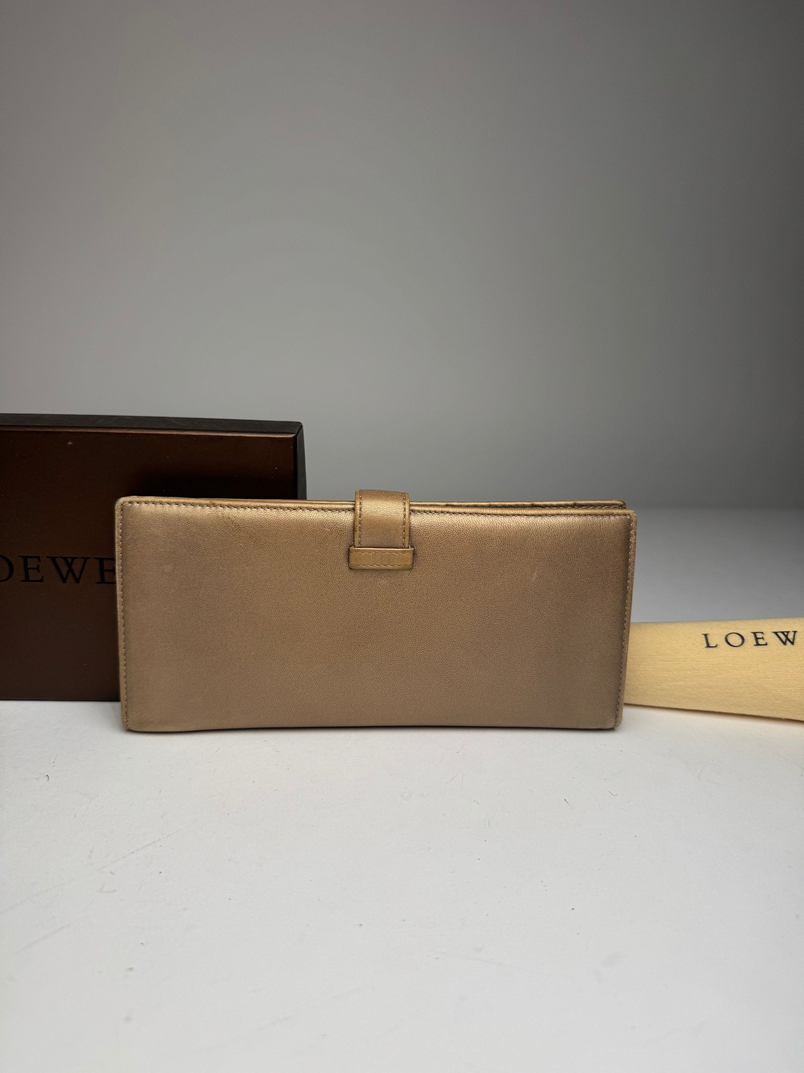 Loewe Vintage Madrid Angaram Logo Leather Wallet Golden Size ONE SIZE - 7 Thumbnail